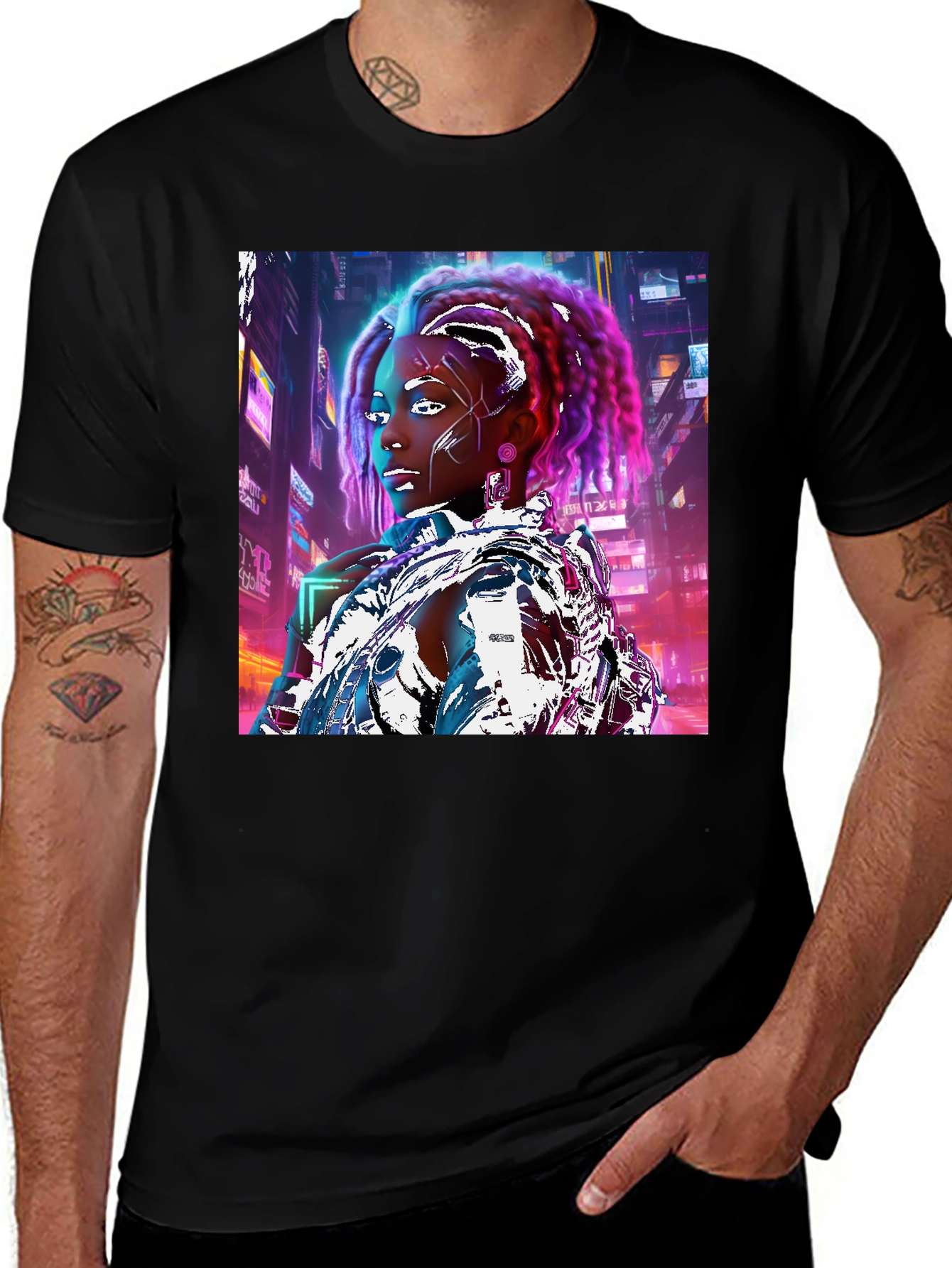 Variant 15 of Cyberpunk Queen T-Shirt - Futuristic Fashion