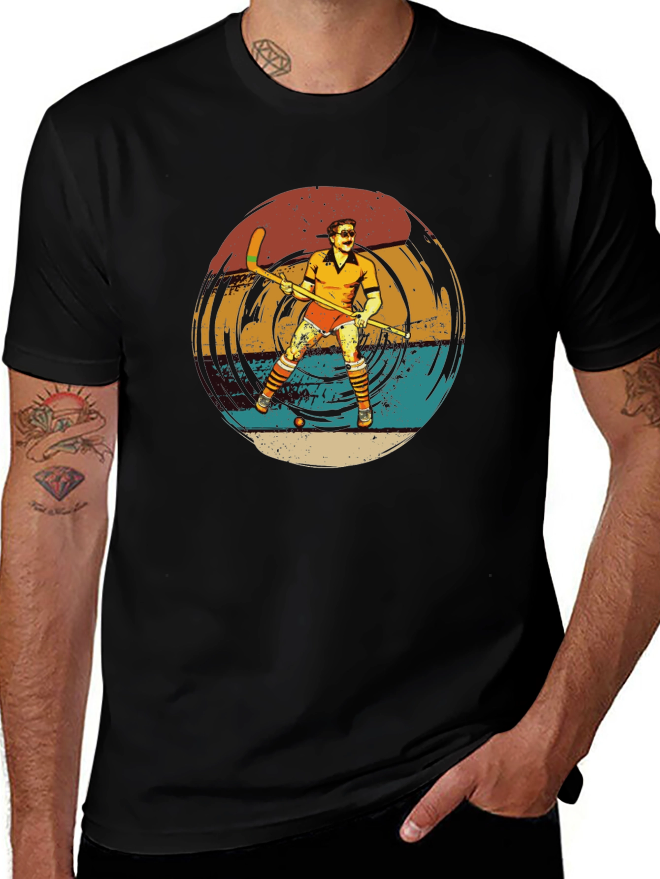 Variant 27 of Retro Hockey Player T-Shirt - Vintage Style Graphic Tee