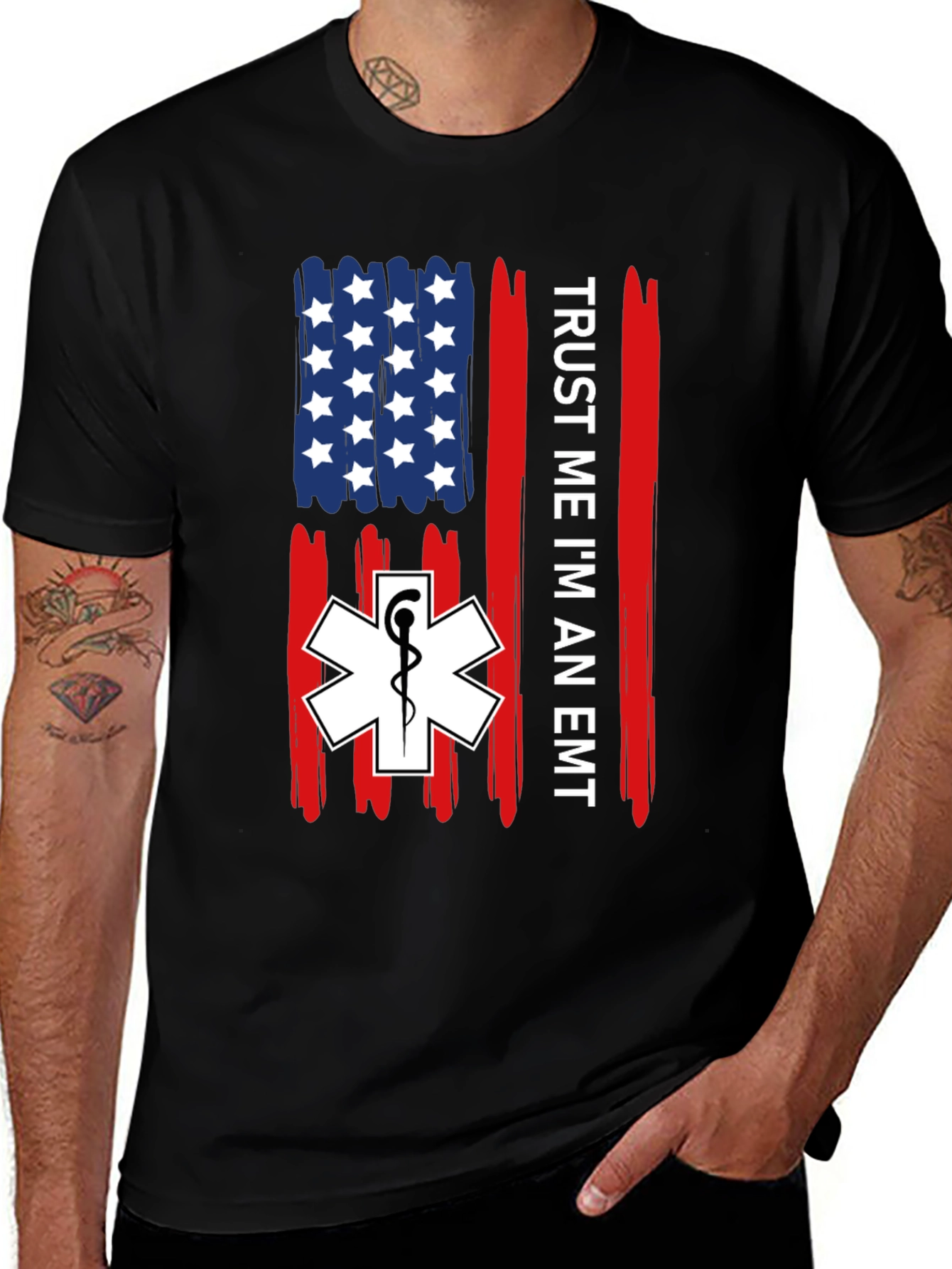 EMT American Flag Graphic T-Shirt