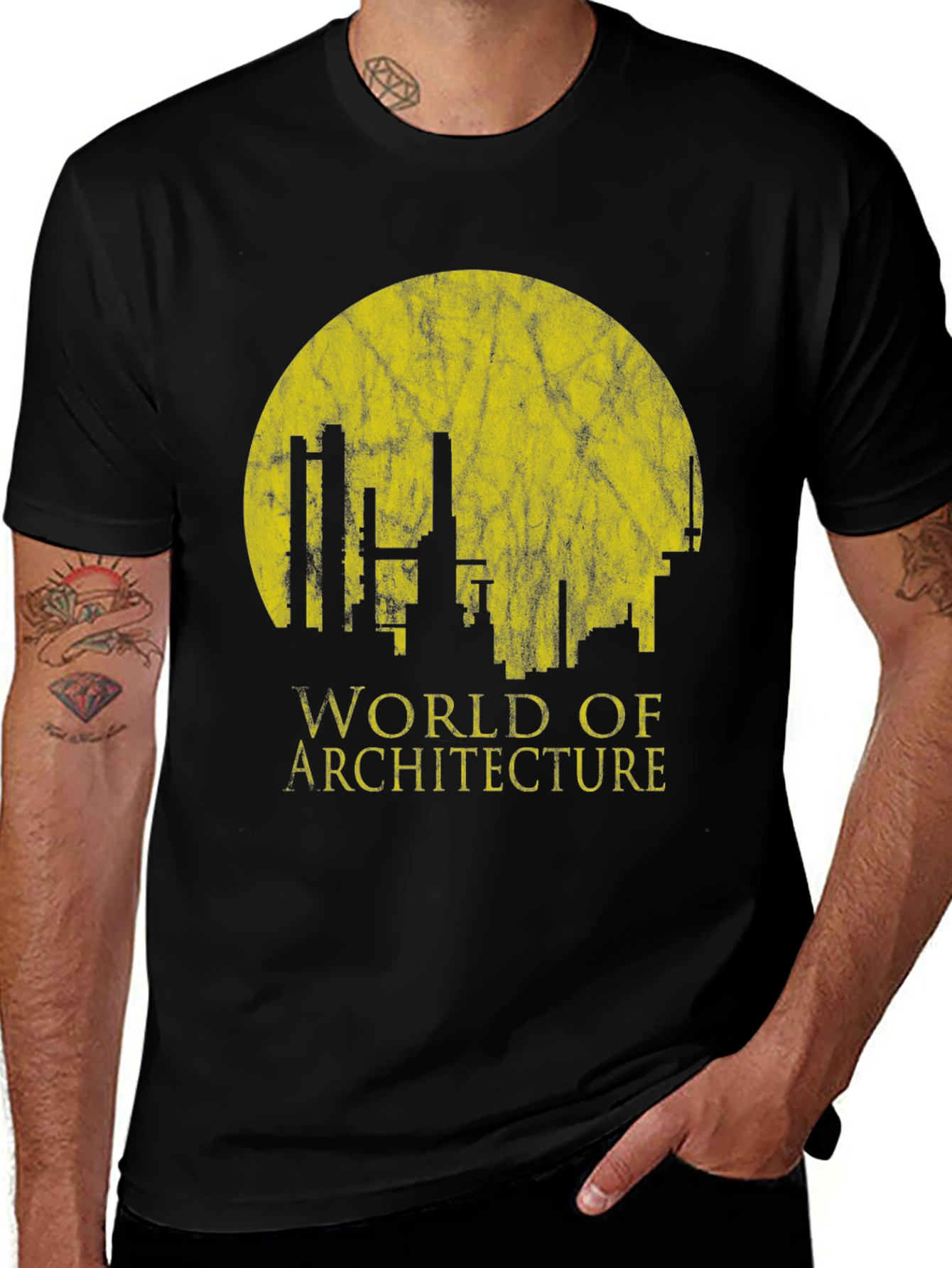 Variant 21 of Architecture World T-Shirt - Industrial Silhouette Design