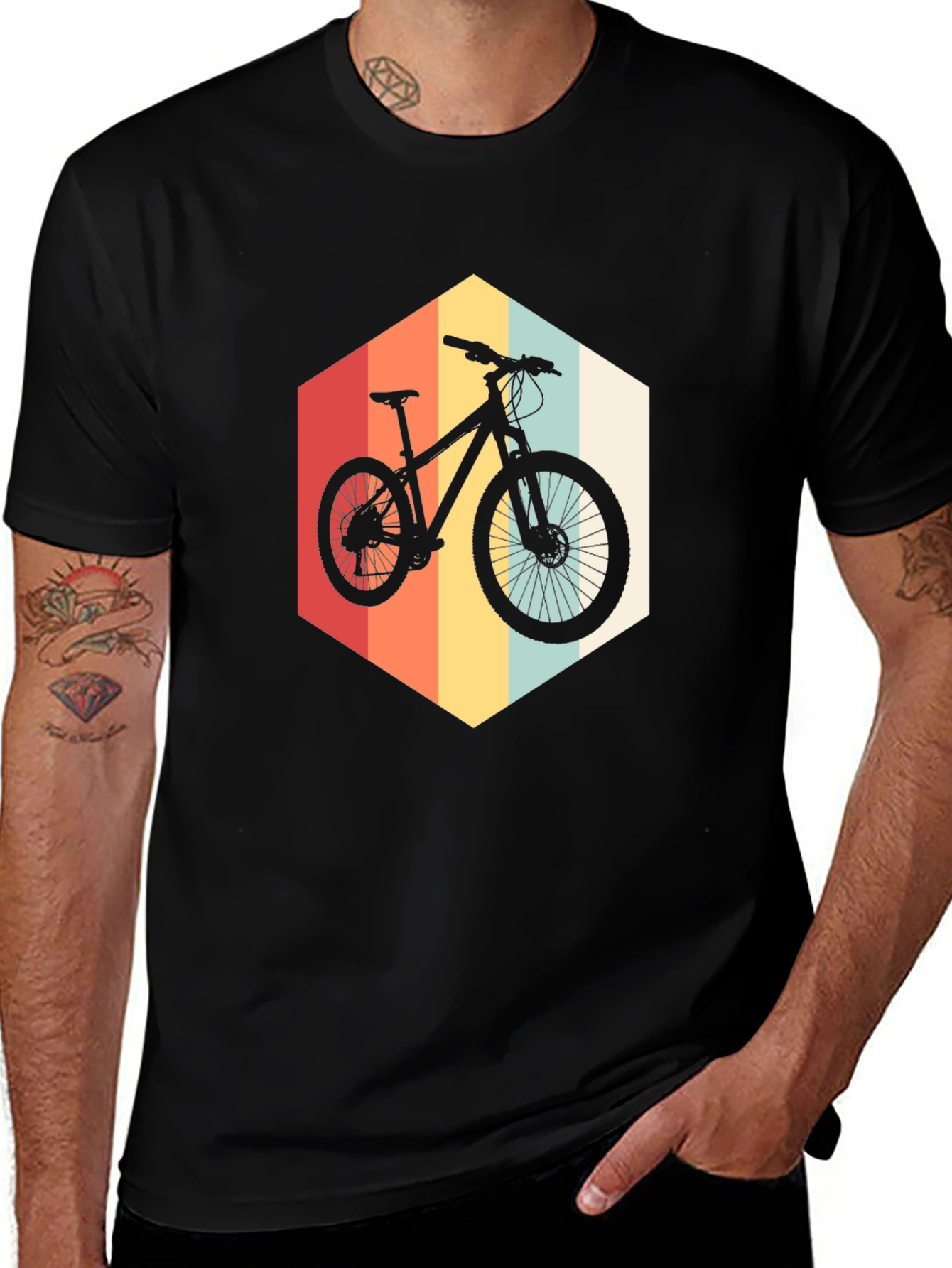 Variant 7 of Retro Mountain Bike Graphic Tee - Black