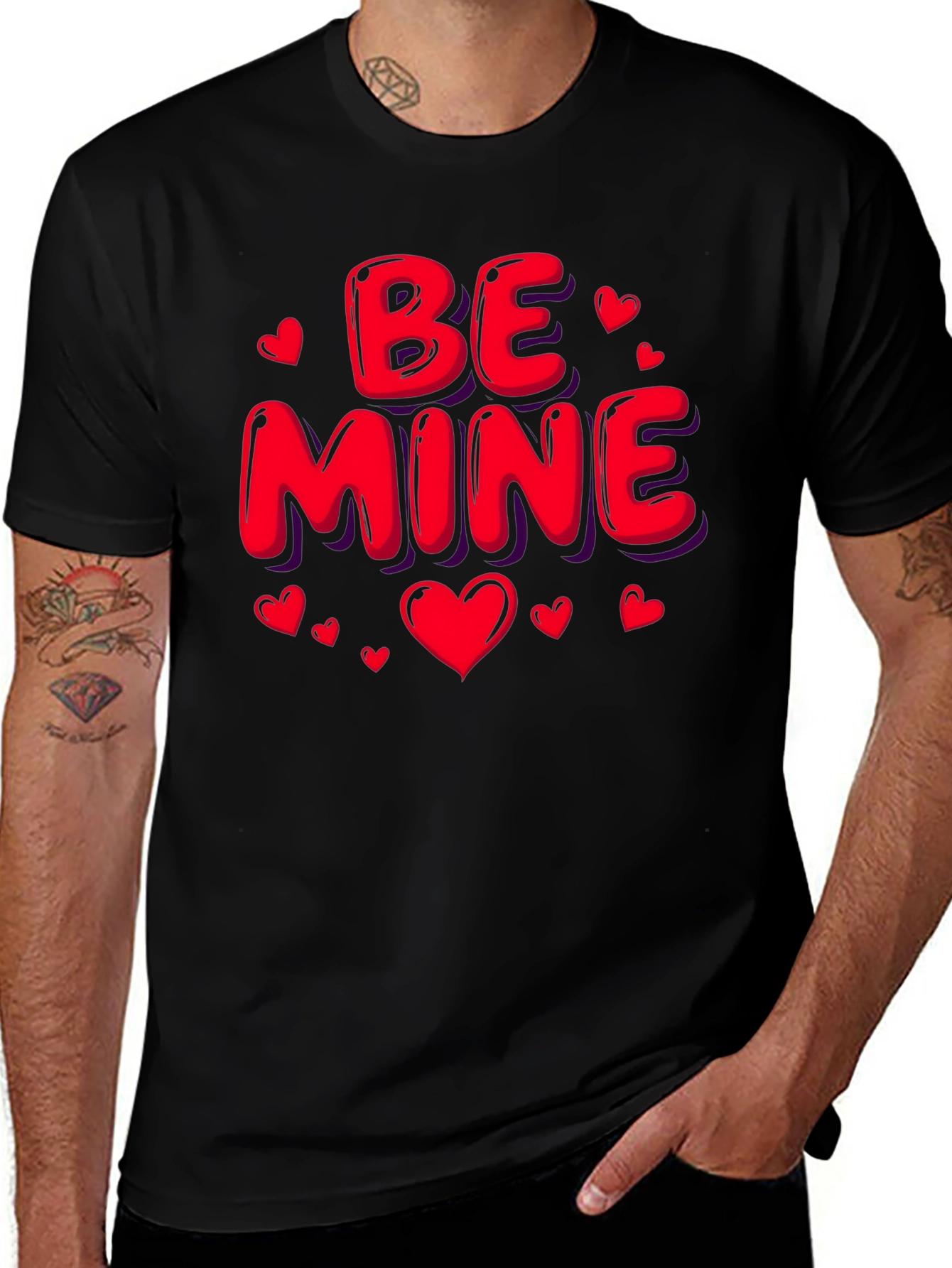 Variant 4 of Be Mine Valentine's Day Black T-Shirt