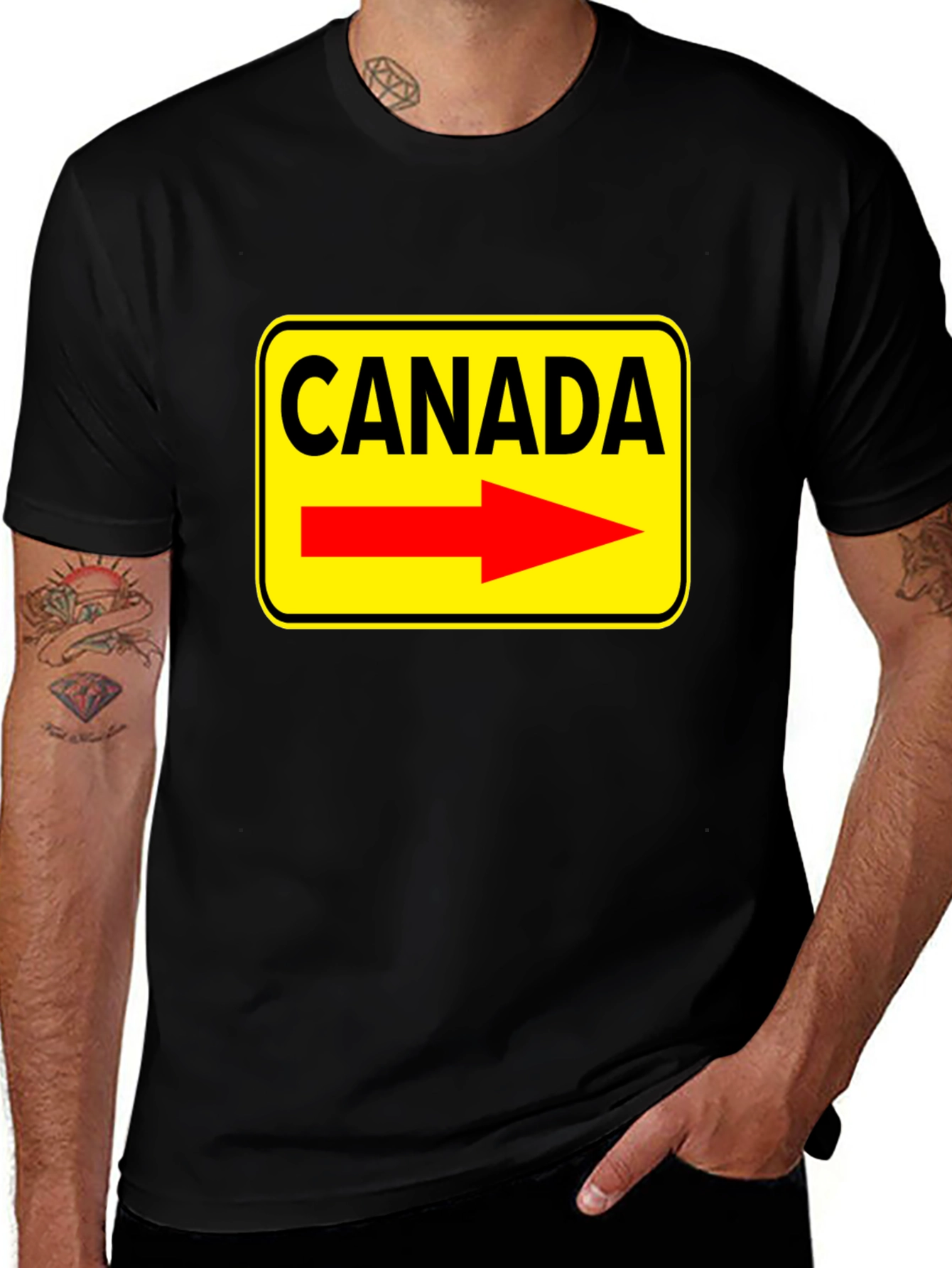 Variant 27 of Canada Right Arrow Black T-Shirt