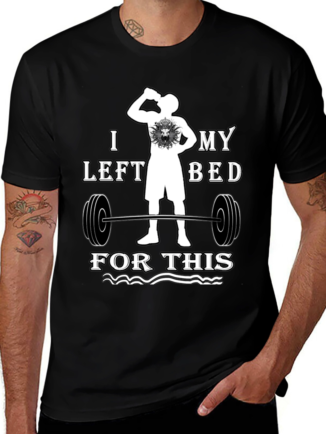 Variant 22 of Funny Workout T-Shirt - I Left My Bed For This