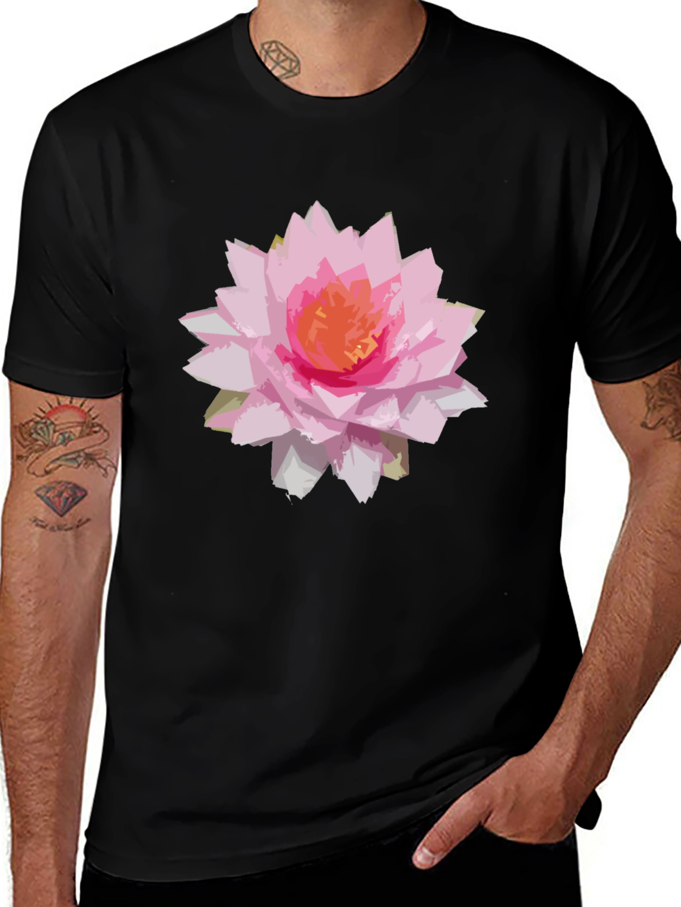 Floral Graphic Black T-Shirt