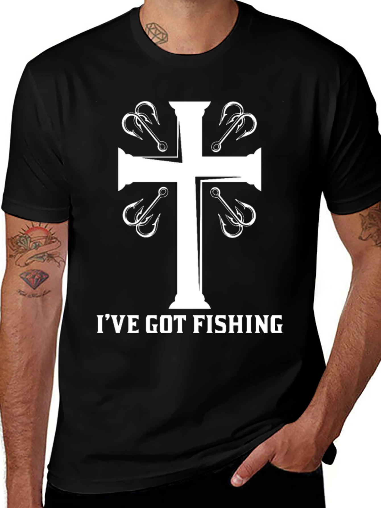 Variant 22 of Fishing Cross Graphic T-Shirt