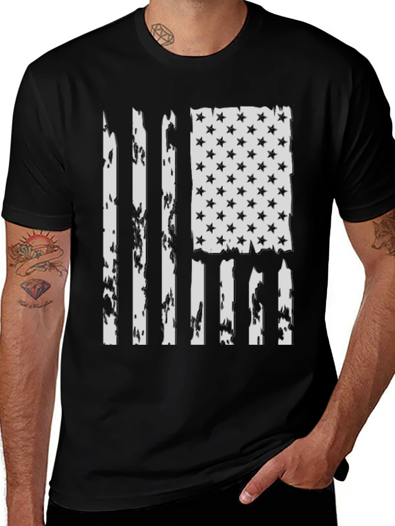 Distressed American Flag Graphic Tee