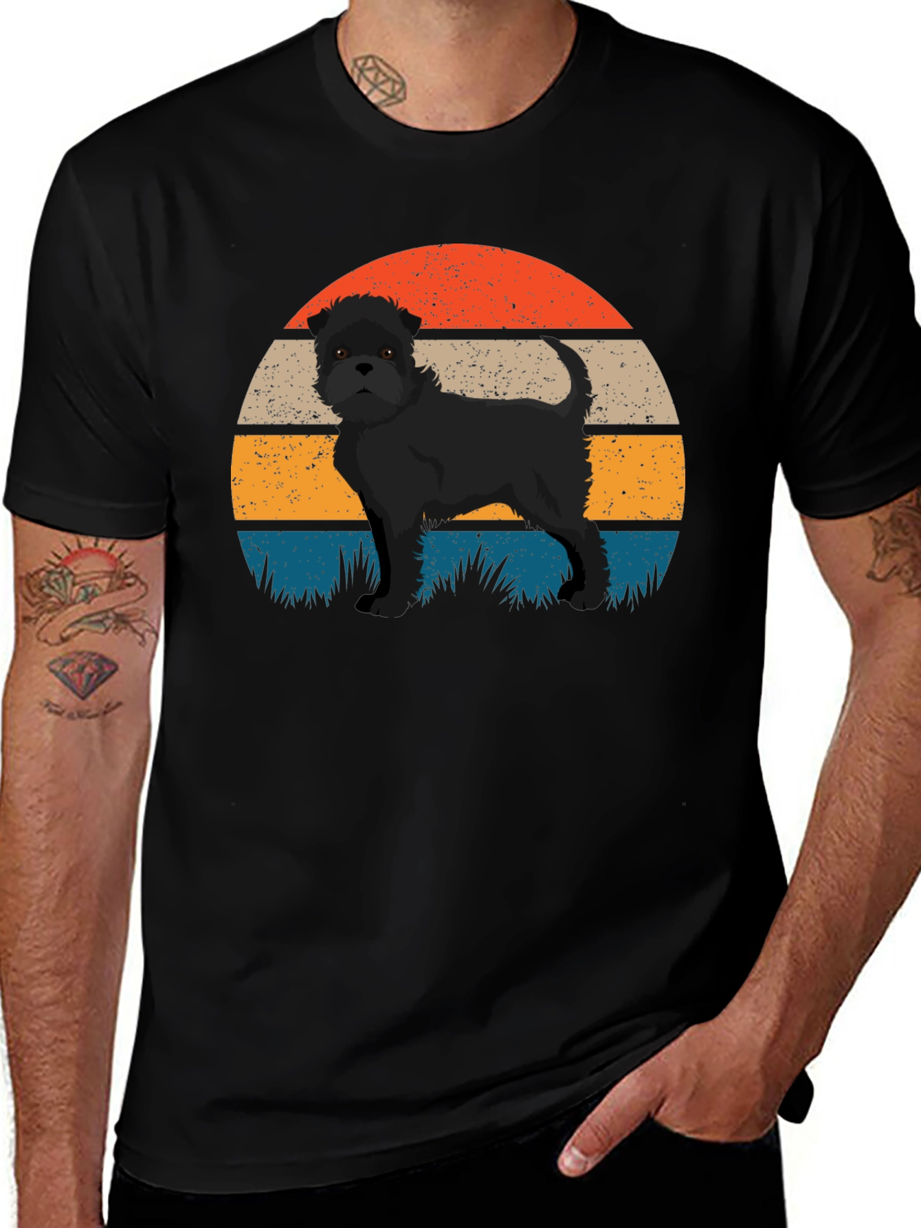 Retro Dog T-Shirt - Brussels Griffon Design