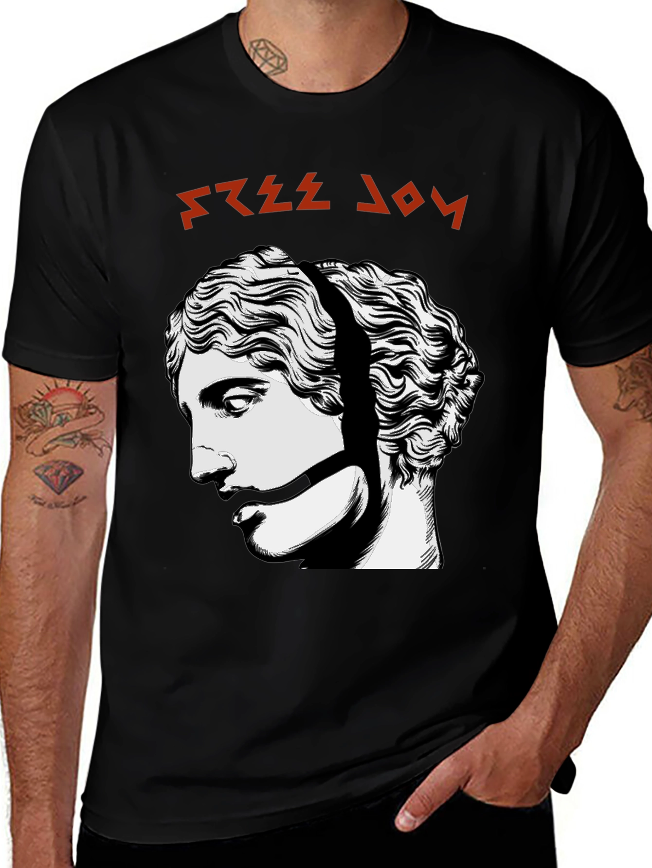 Variant 3 of Free Joy Graphic Tee - Black Cotton Shirt