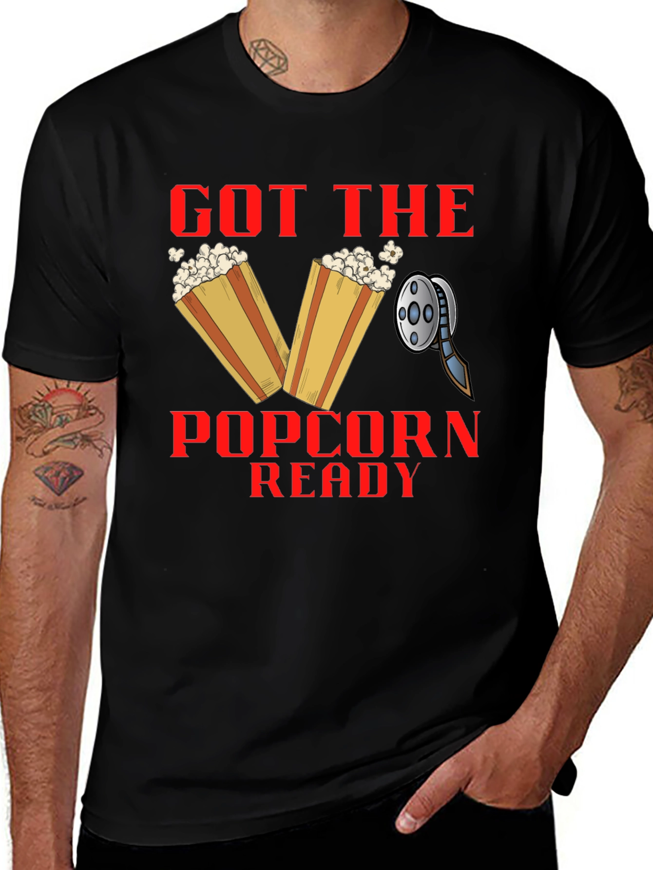 Variant 2 of Got The Popcorn Ready Black Graphic Tee