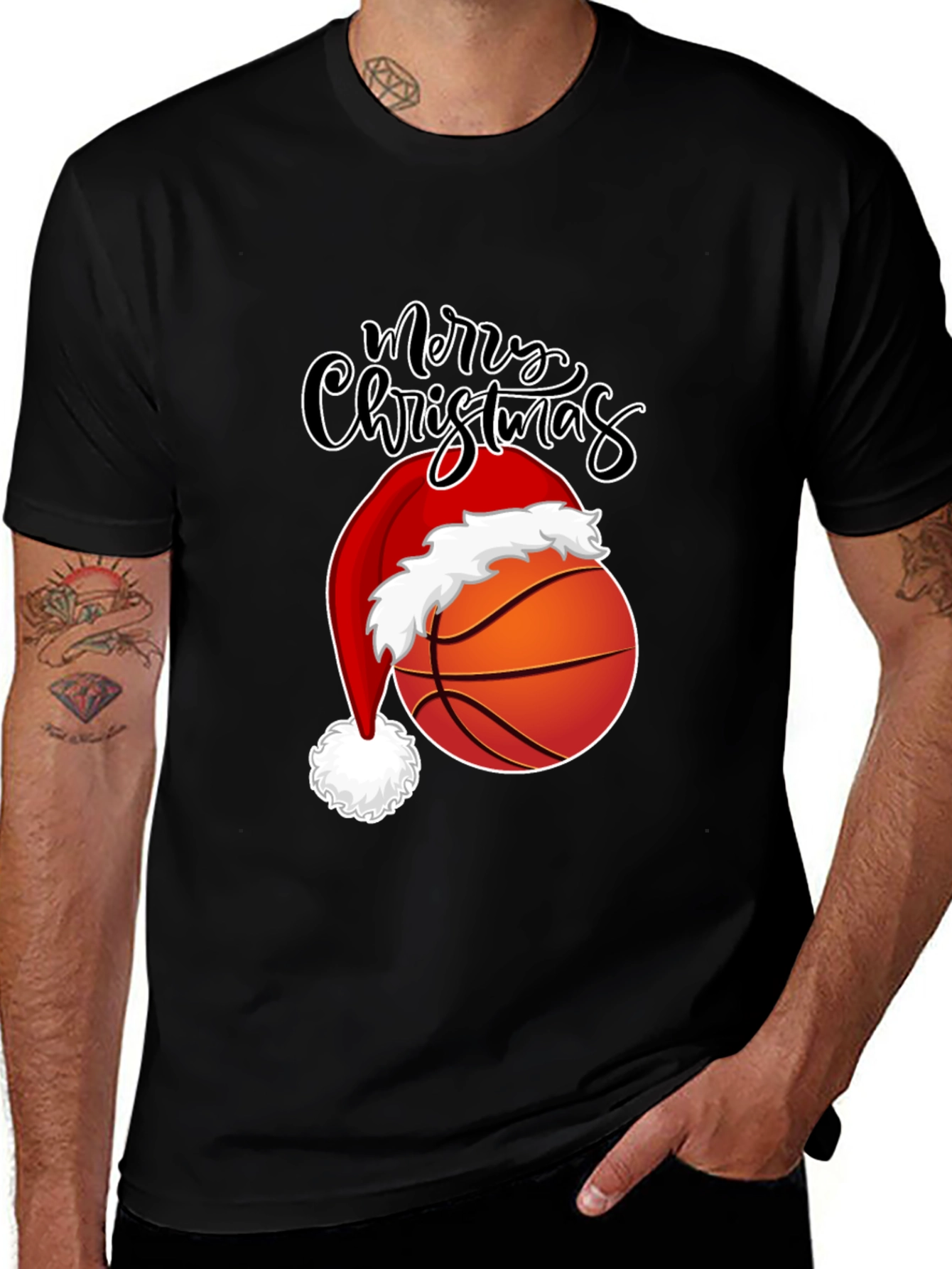 Variant 4 of Basketball Merry Christmas T-Shirt