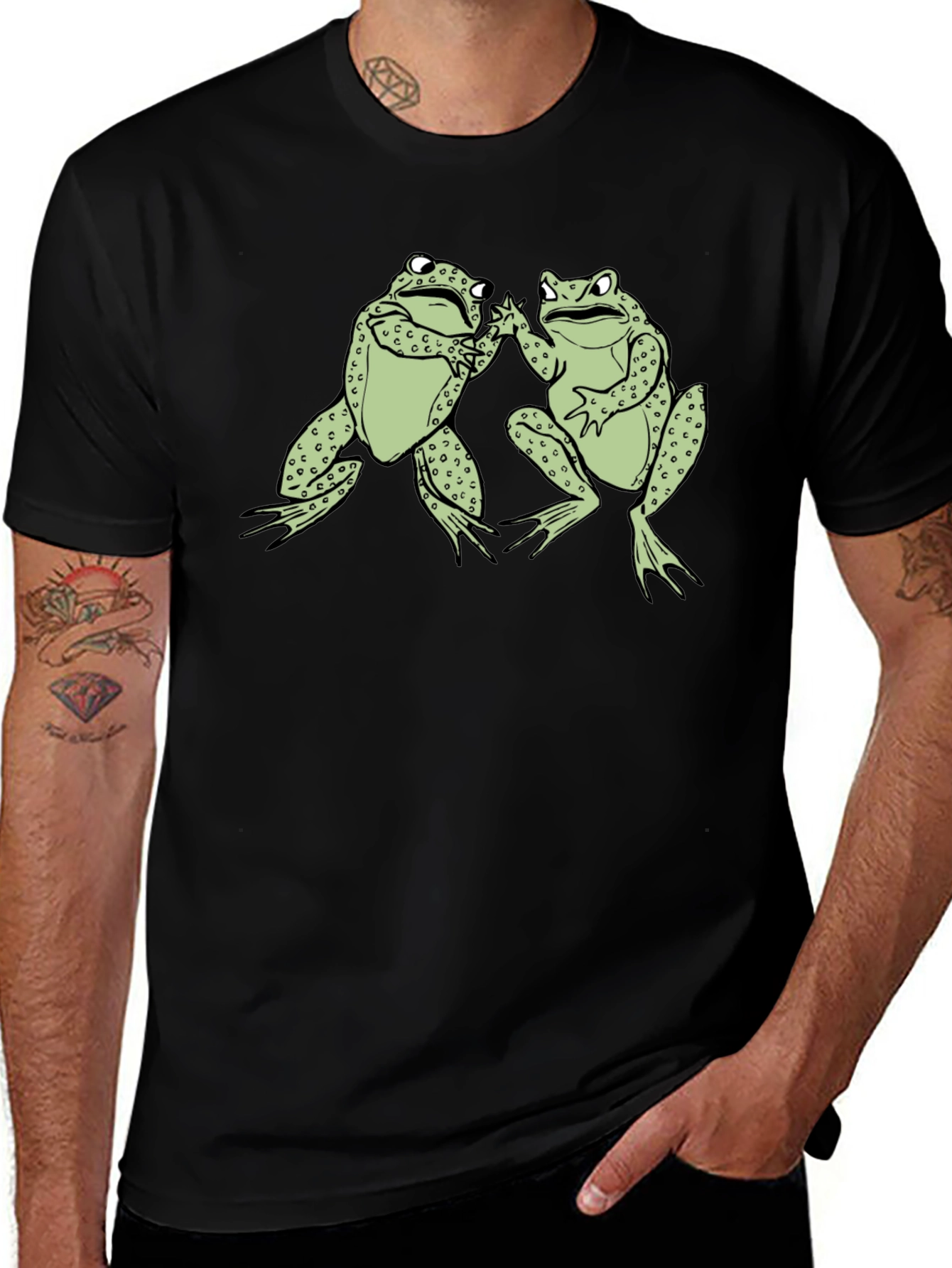 Variant 23 of Frog Buddies Black T-Shirt, Fun Graphic Tee