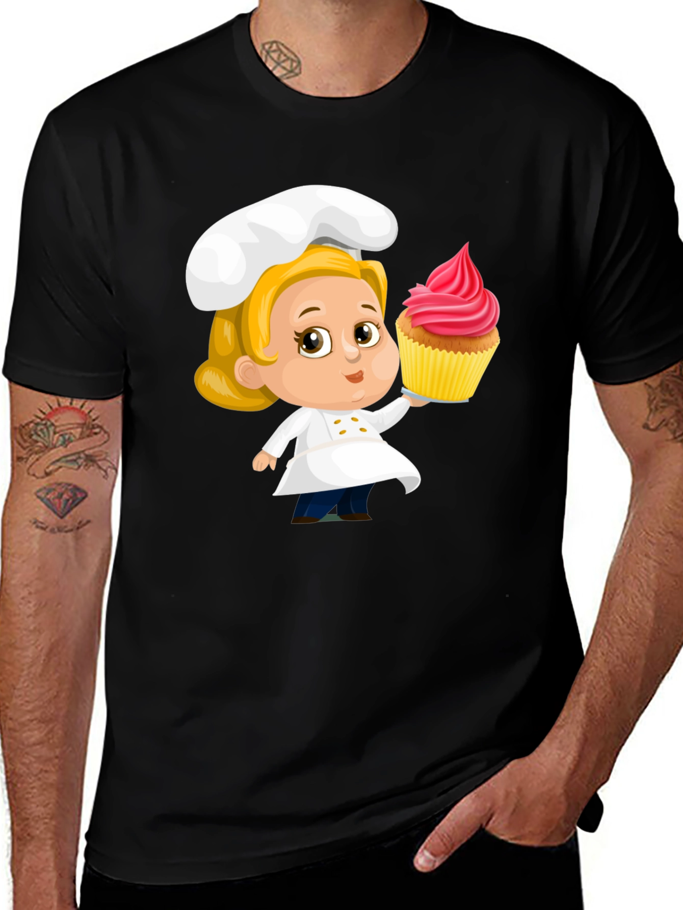 Variant 18 of Chef Cupcake Cartoon T-Shirt - Cute & Fun Design