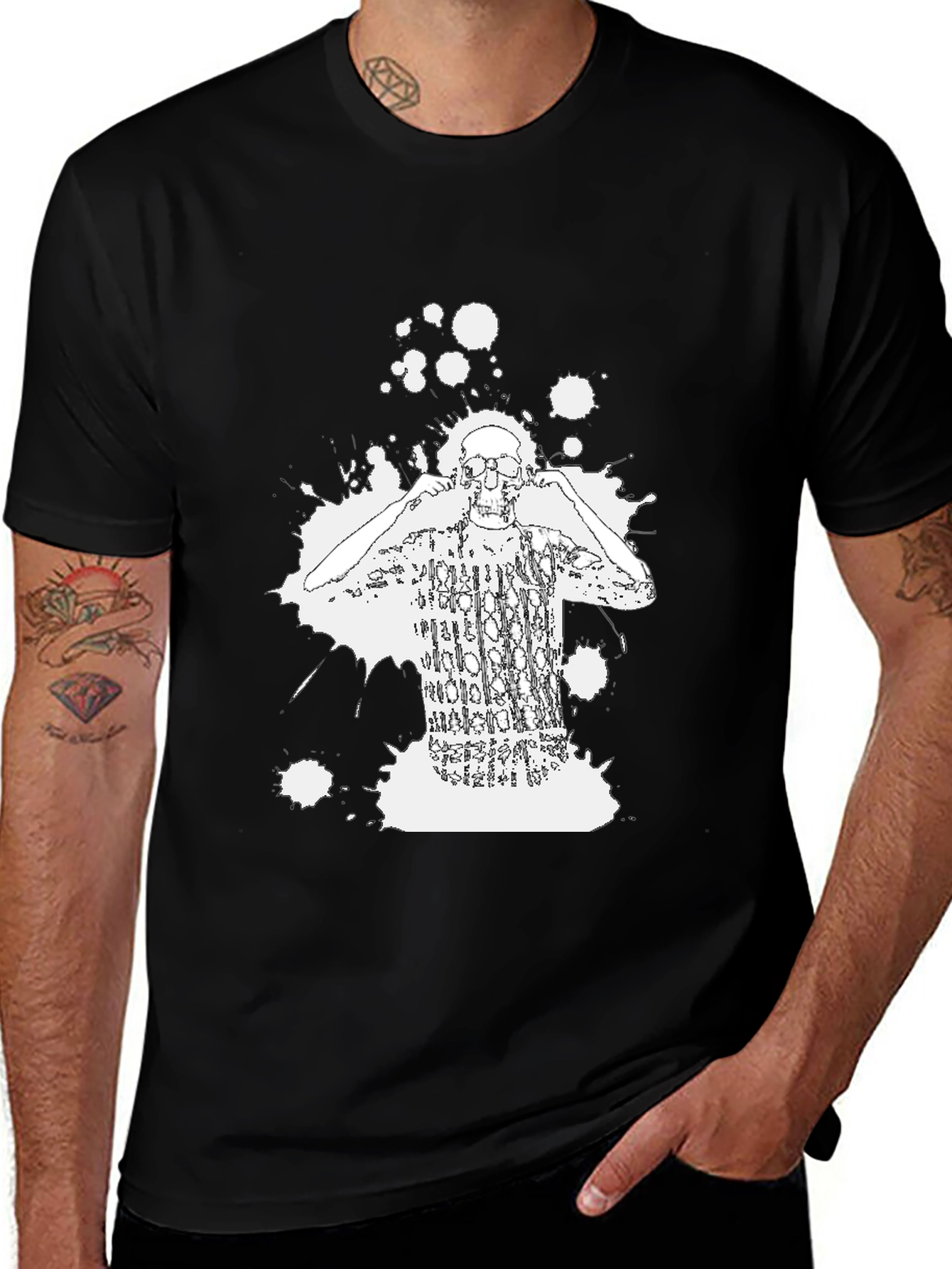 Variant 26 of Skeleton DJ Black Graphic Tee