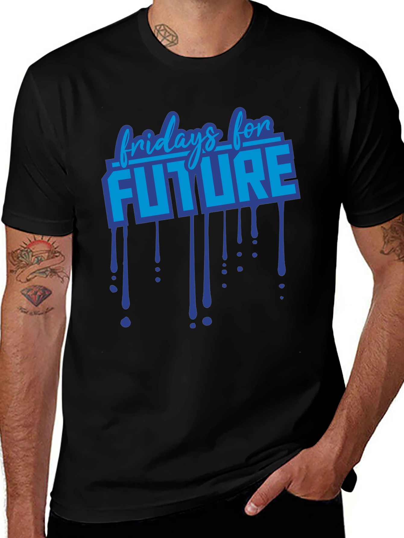 Fridays For Future Graphic Print Black T-Shirt