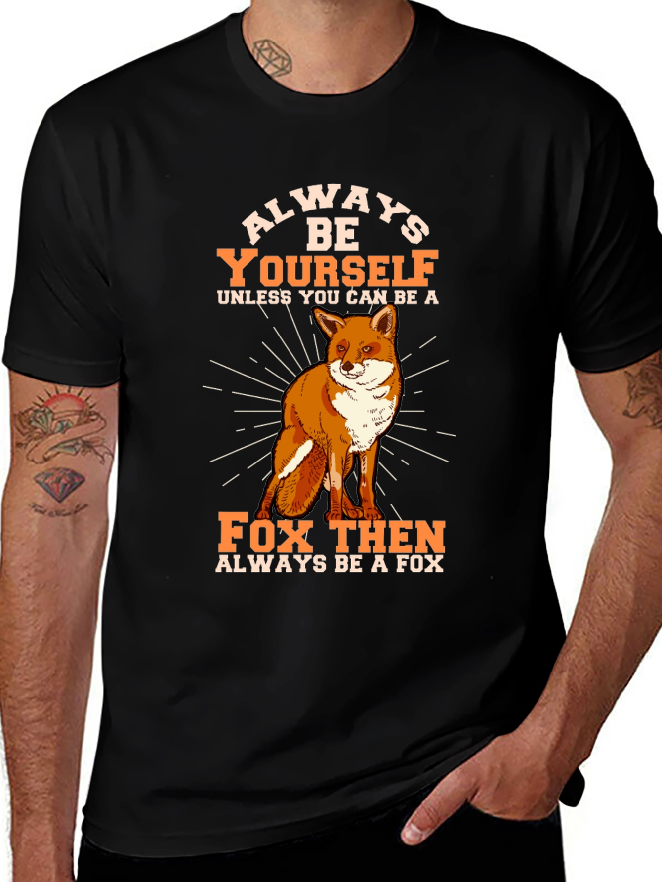 Variant 23 of Always Be Yourself Fox Graphic Tee - Black