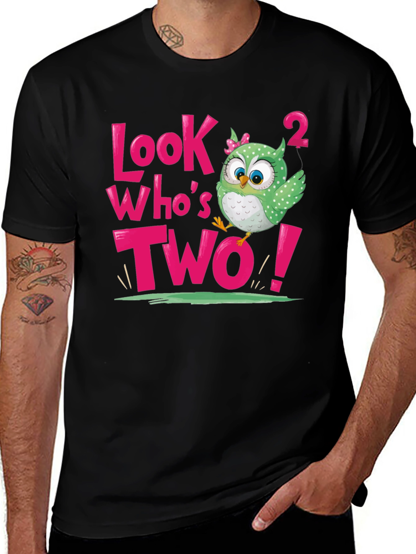 Variant 28 of Look Who's Two! Birthday Owl T-Shirt