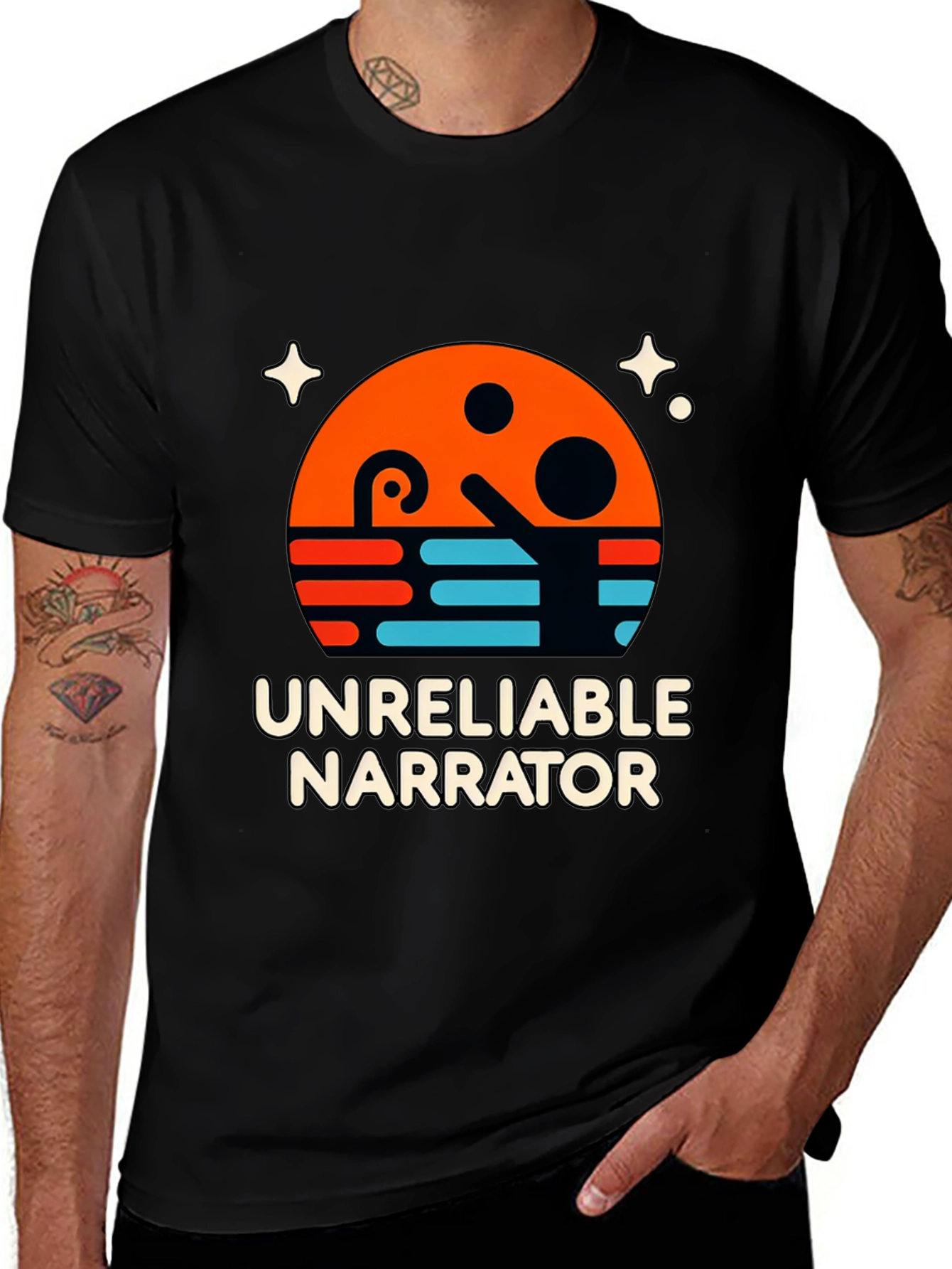 Variant 24 of Unreliable Narrator Graphic T-Shirt - Black