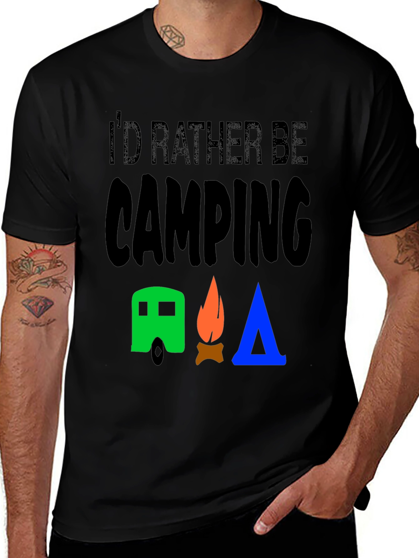 Variant 11 of I'd Rather Be Camping Graphic T-Shirt