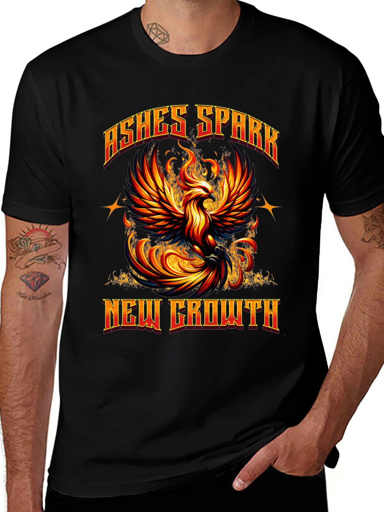 Variant 27 of Phoenix Rising T-Shirt: Ashes Spark New Growth
