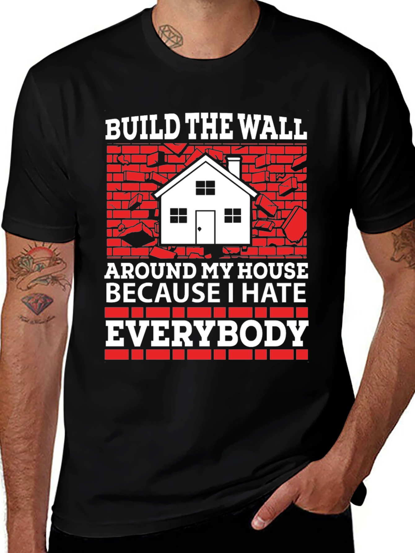 Variant 8 of Build the Wall Funny Graphic Tee