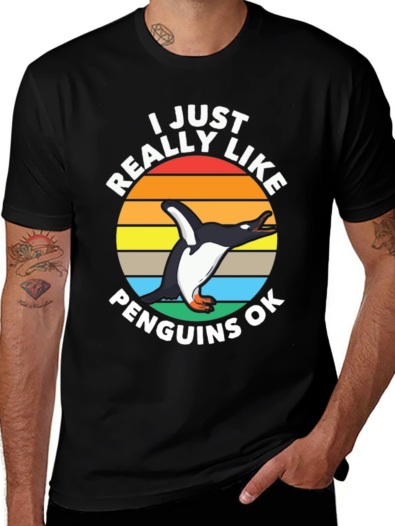 Variant 25 of Penguin Lover Graphic Tee - I Just Really Like Penguins OK