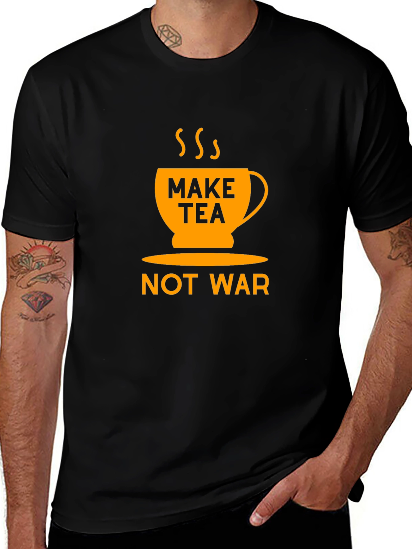 Black Make Tea Not War Graphic T-Shirt main image