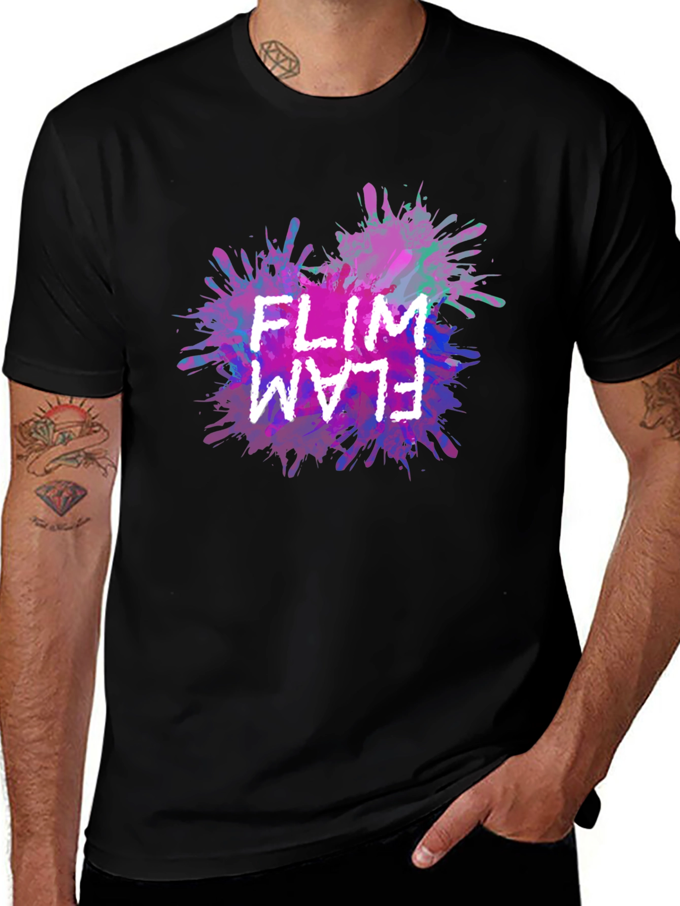 Variant 20 of Flim Flam Graphic T-Shirt - Trendy Crew Neck Tee