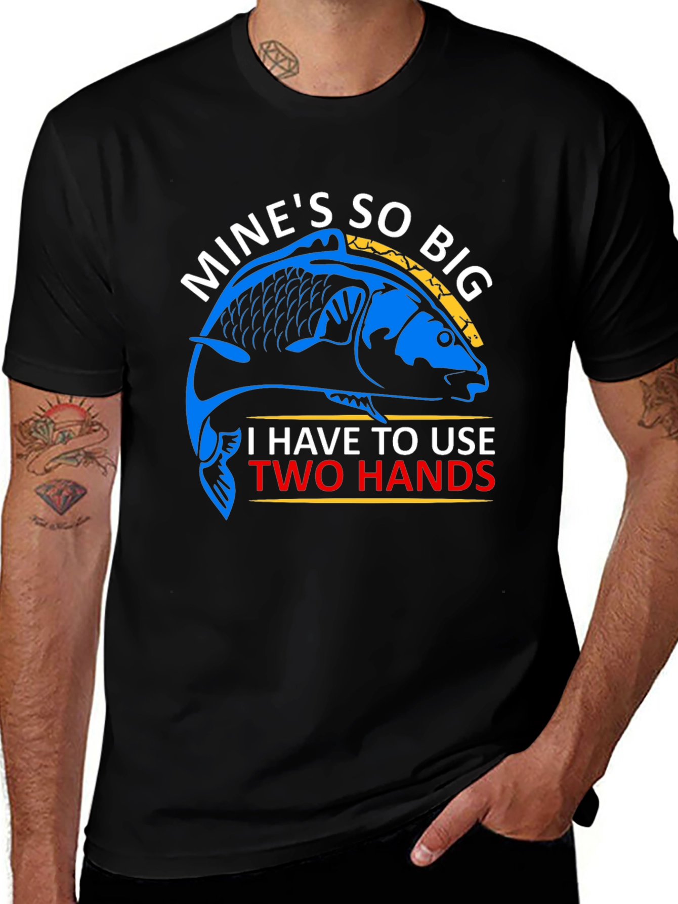 Variant 12 of Funny Fishing T-Shirt: Mine's So Big!