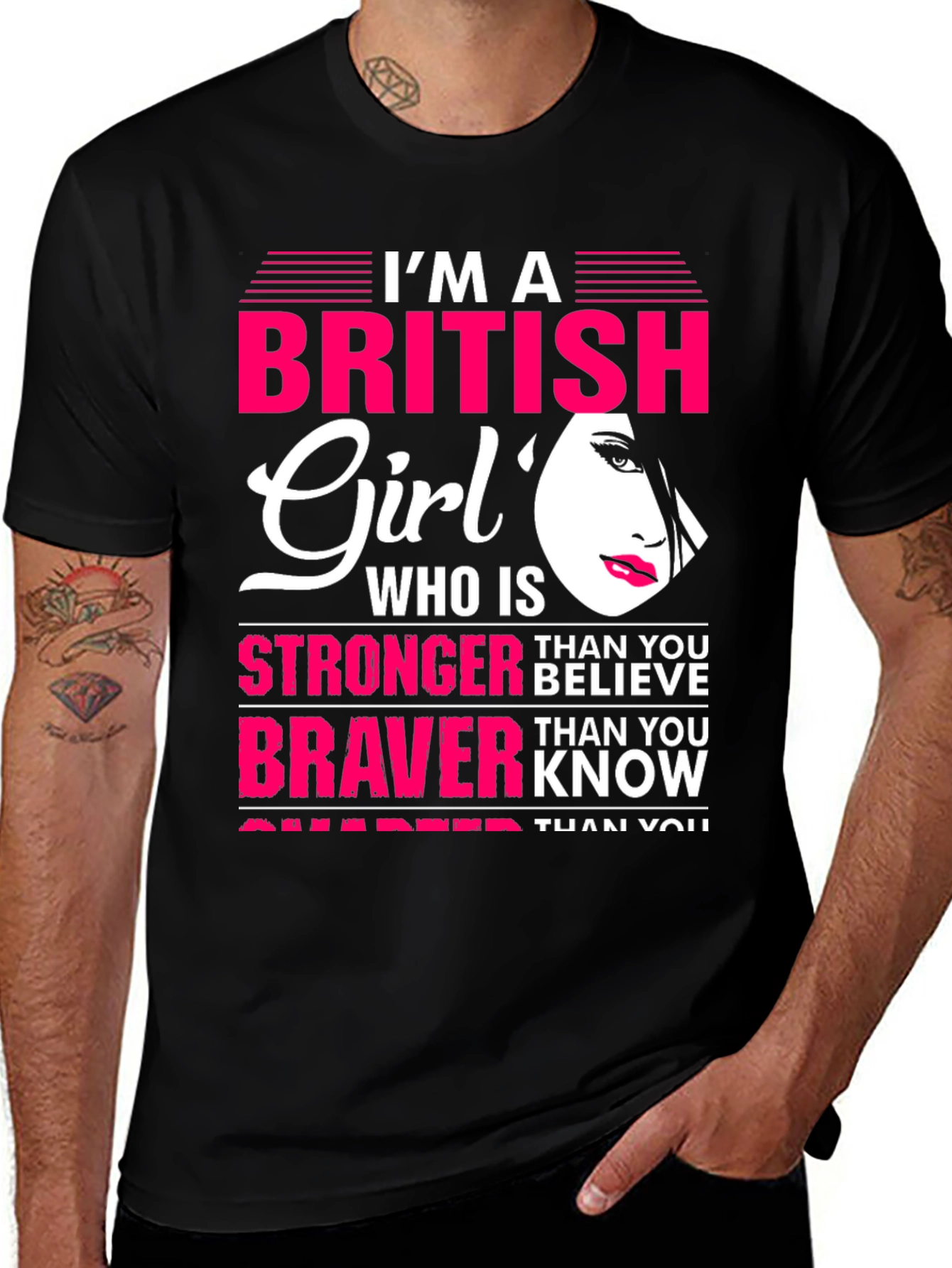British Girl Stronger Braver Smarter T-Shirt