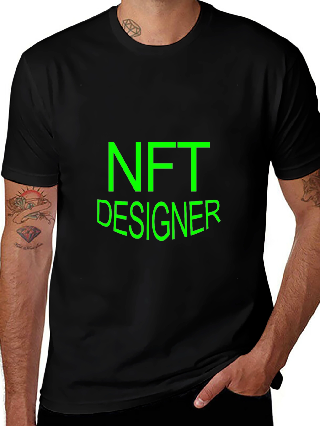 NFT Designer Graphic Tee - Black Cotton T-Shirt
