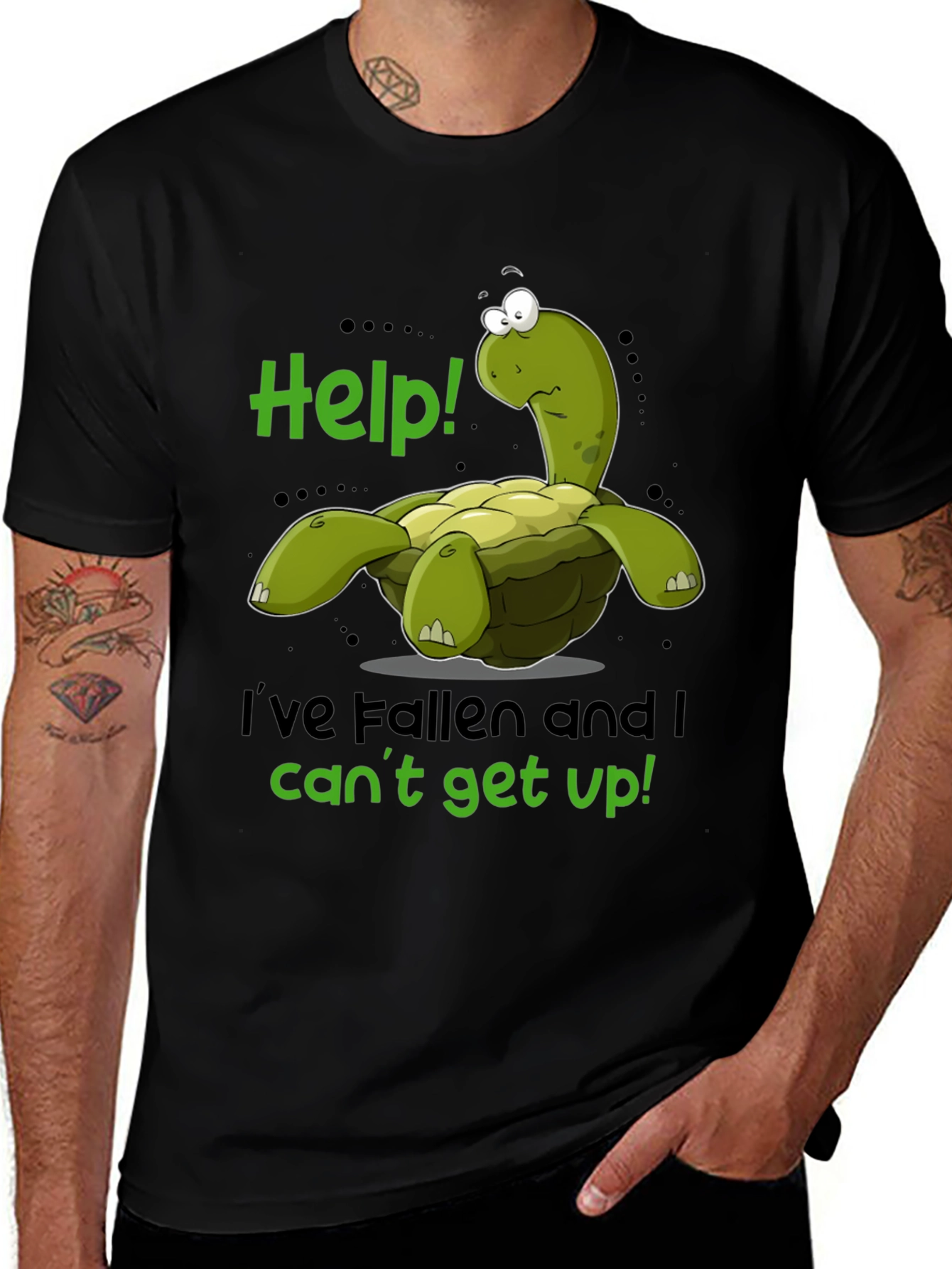 Variant 29 of Funny Turtle T-Shirt - Help, I've Fallen!