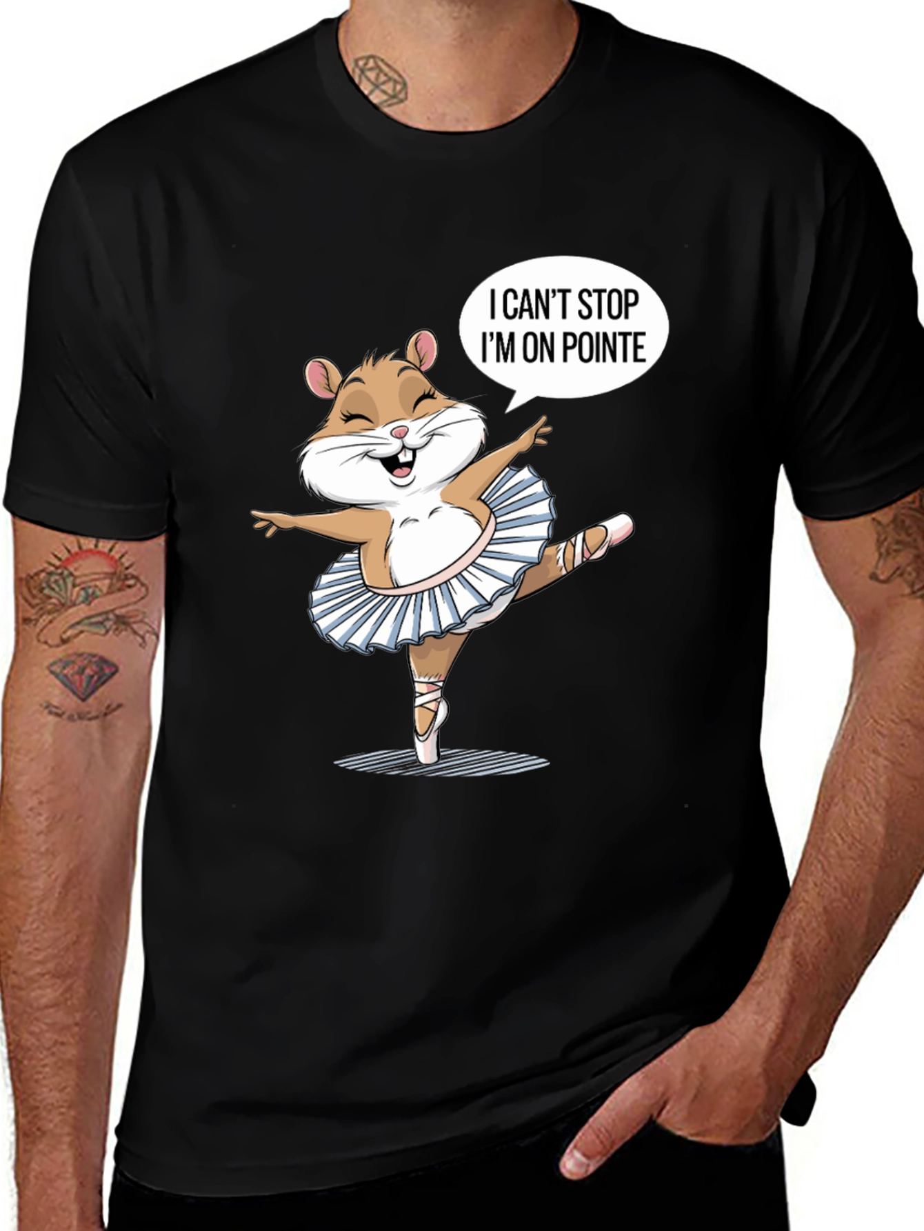 Variant 22 of Ballerina Hamster T-Shirt - Pointe Dance Funny Tee