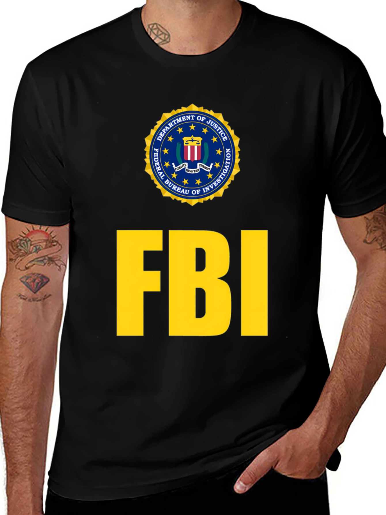 FBI Seal Graphic T-Shirt - Black Cotton Tee