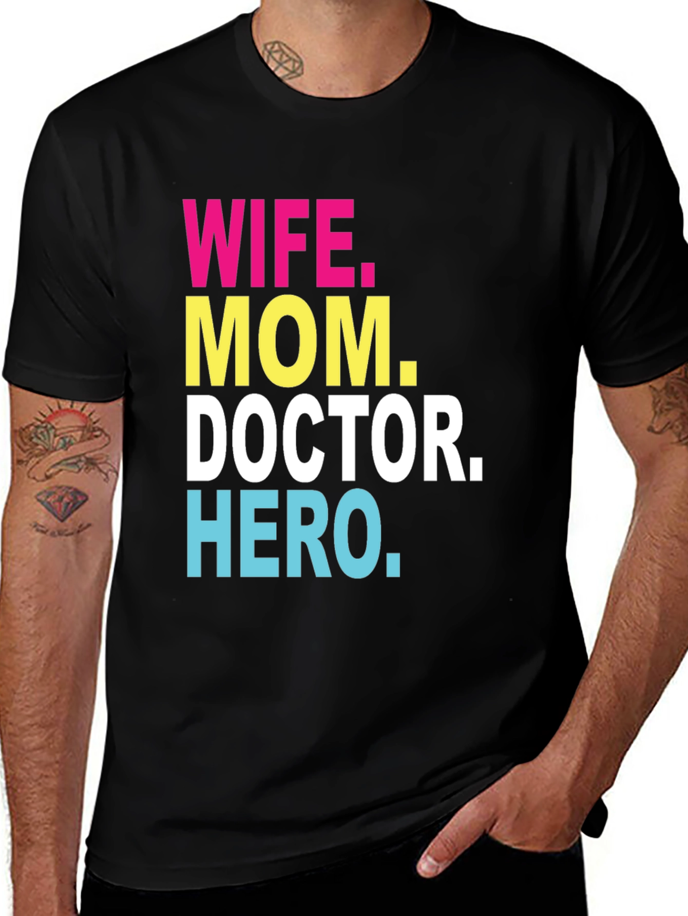 Variant 22 of Wife Mom Doctor Hero Graphic Tee