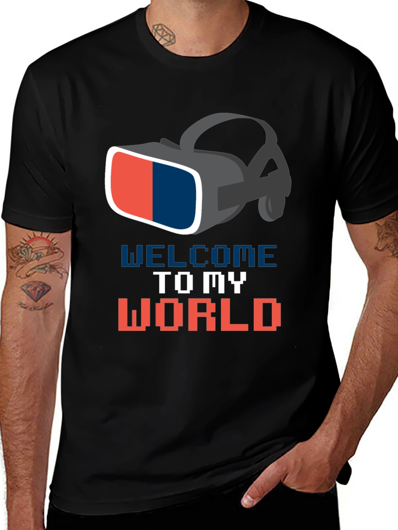 Welcome To My World VR Headset Graphic T-Shirt