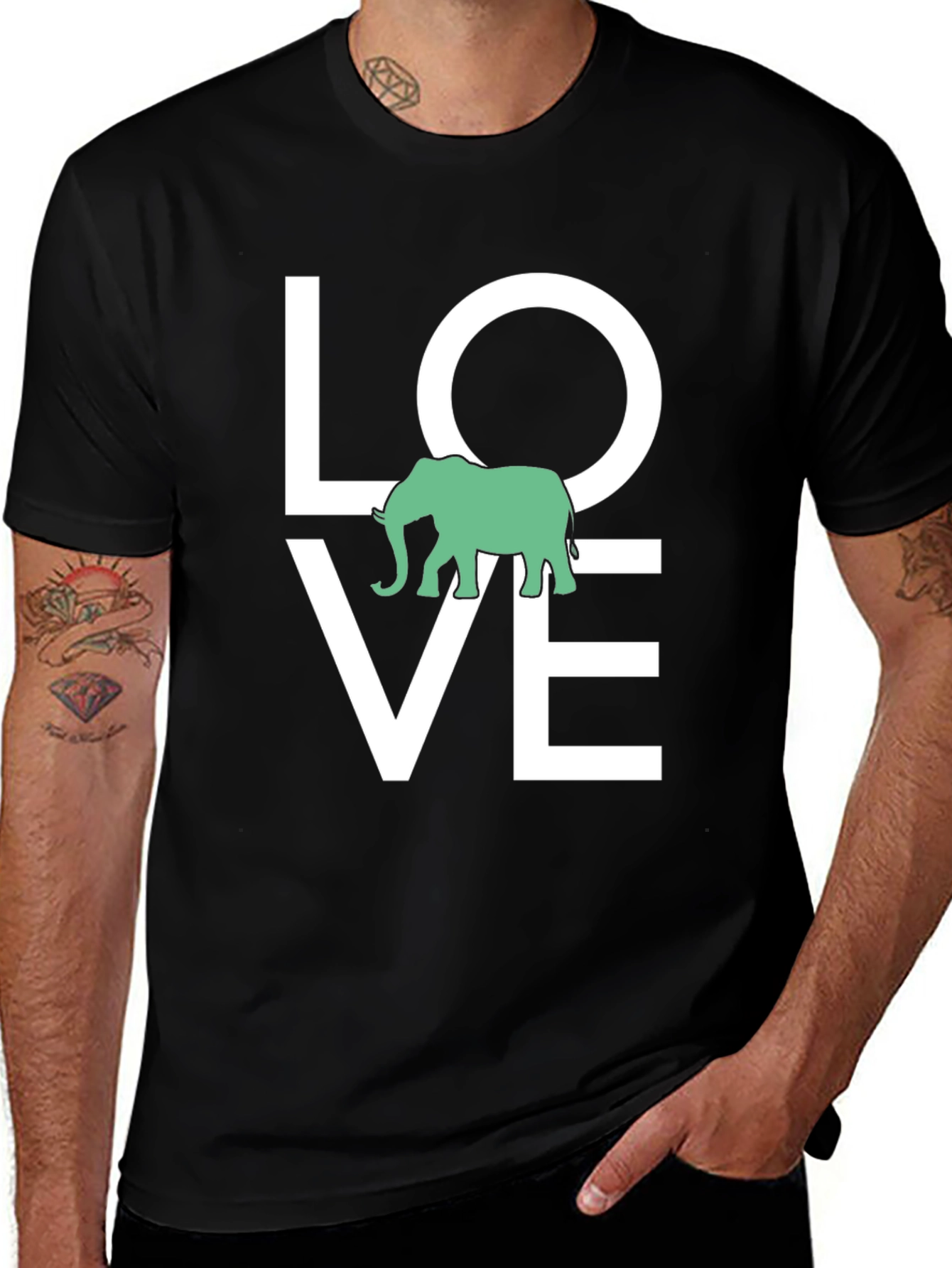Variant 17 of Elephant LOVE Graphic Print T-Shirt