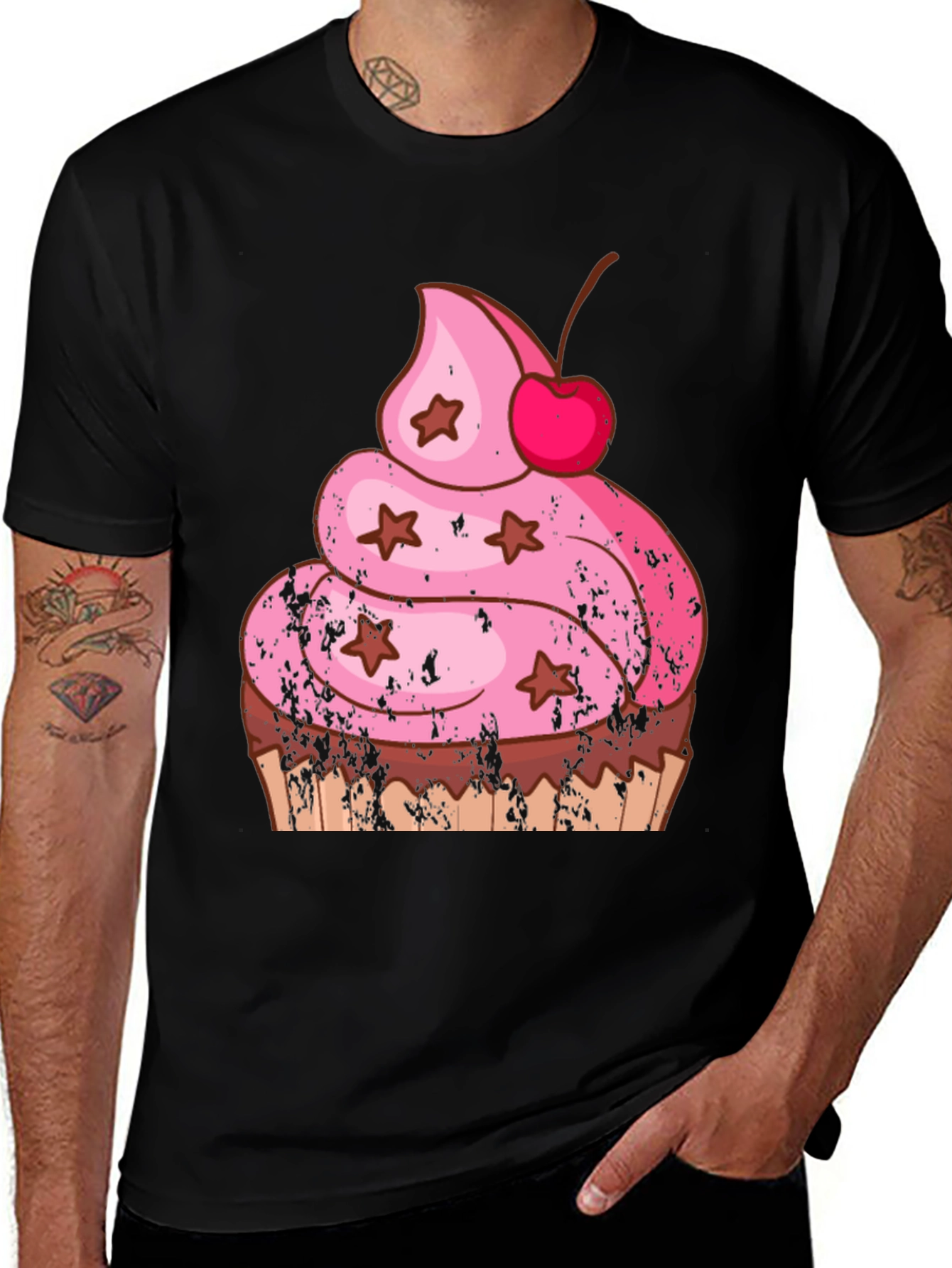 Variant 10 of Cupcake Graphic Black T-Shirt