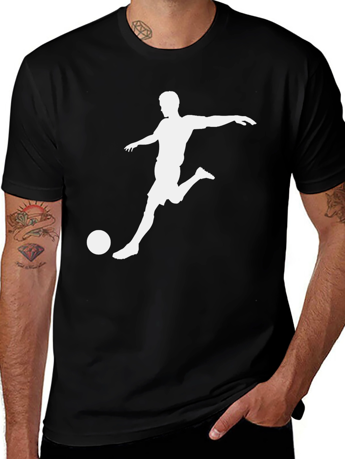 Variant 2 of Soccer Kick T-Shirt - Black Graphic Tee