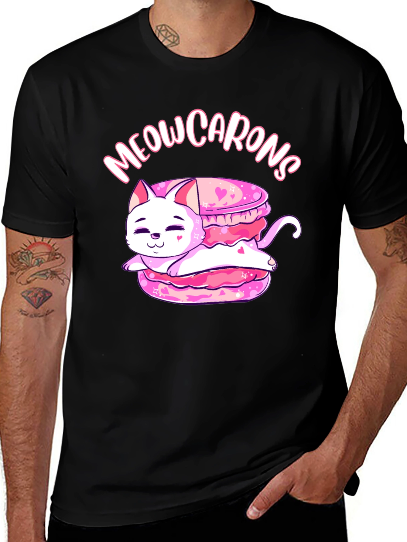 Meowcarons T-Shirt - Cat Macaron Graphic Tee