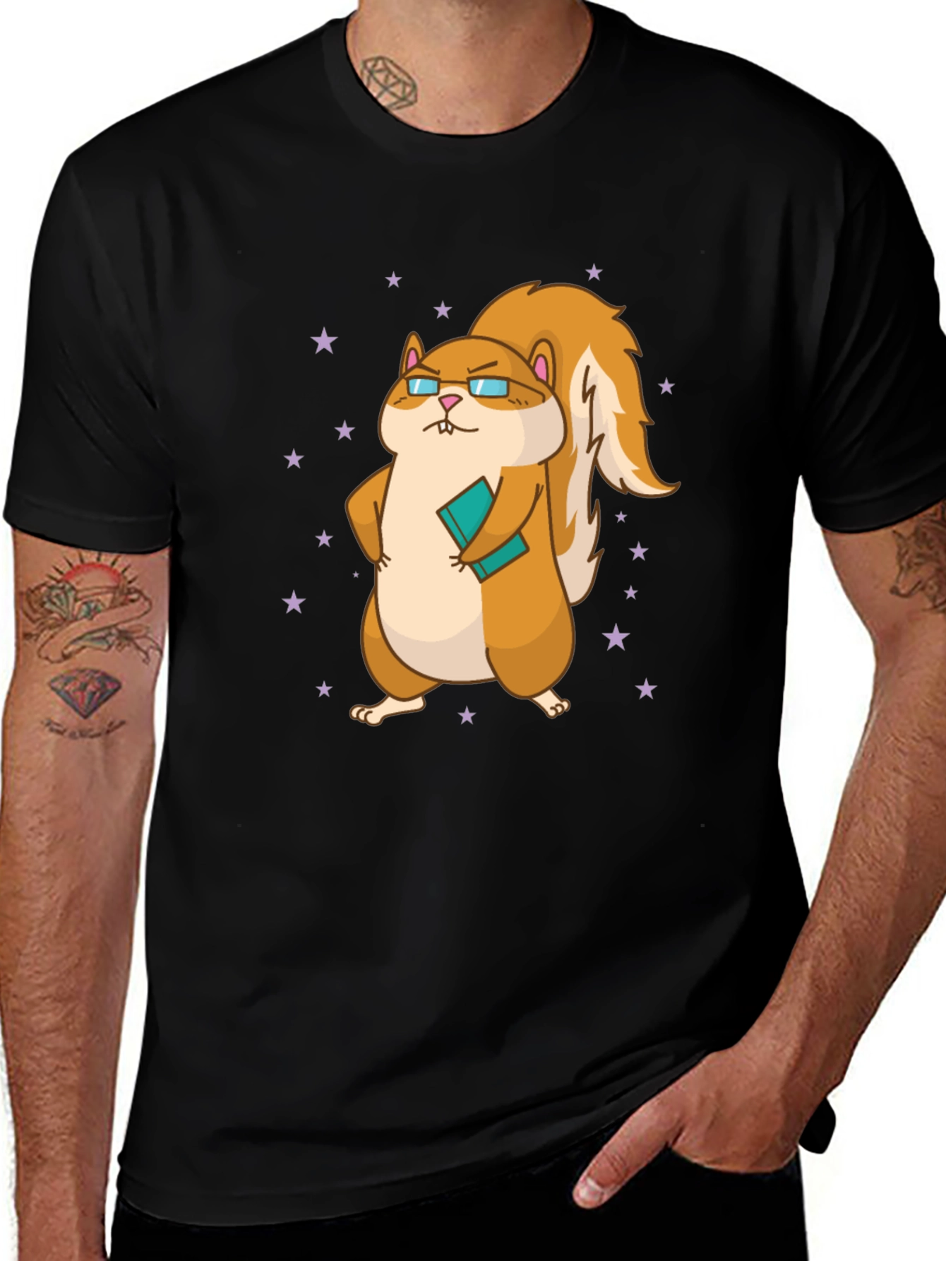 Variant 13 of Nerdy Squirrel Graphic Tee