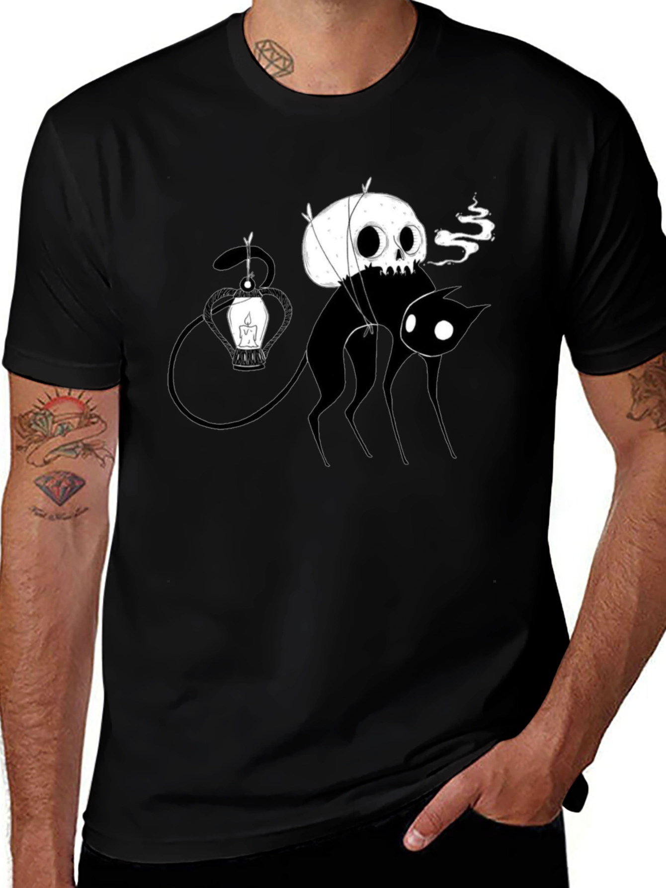 Variant 15 of Skull Balloon Cat Black T-Shirt