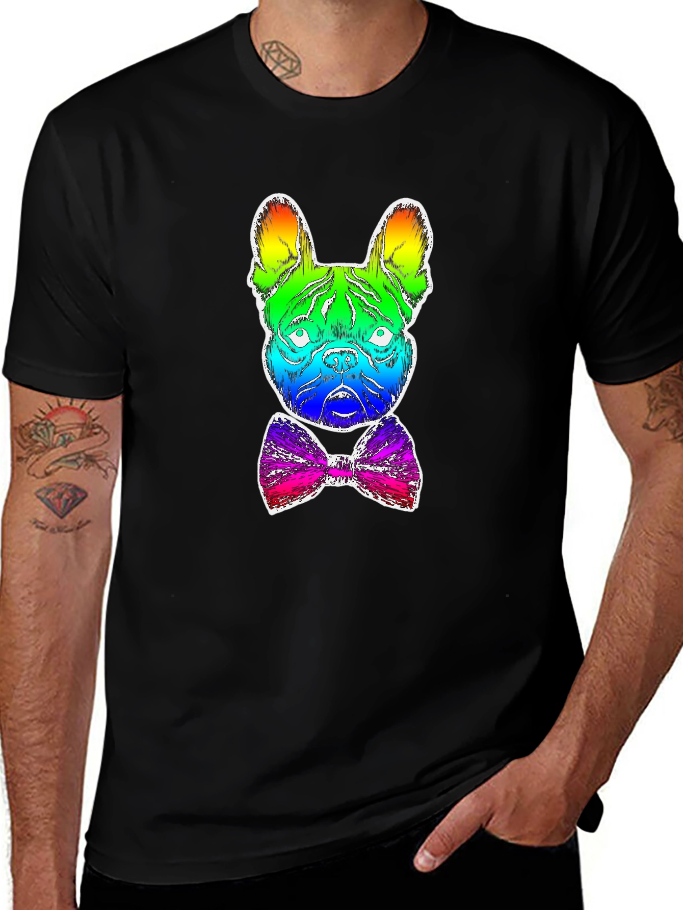 Variant 21 of Rainbow Bulldog T-Shirt - Stylish Graphic Tee