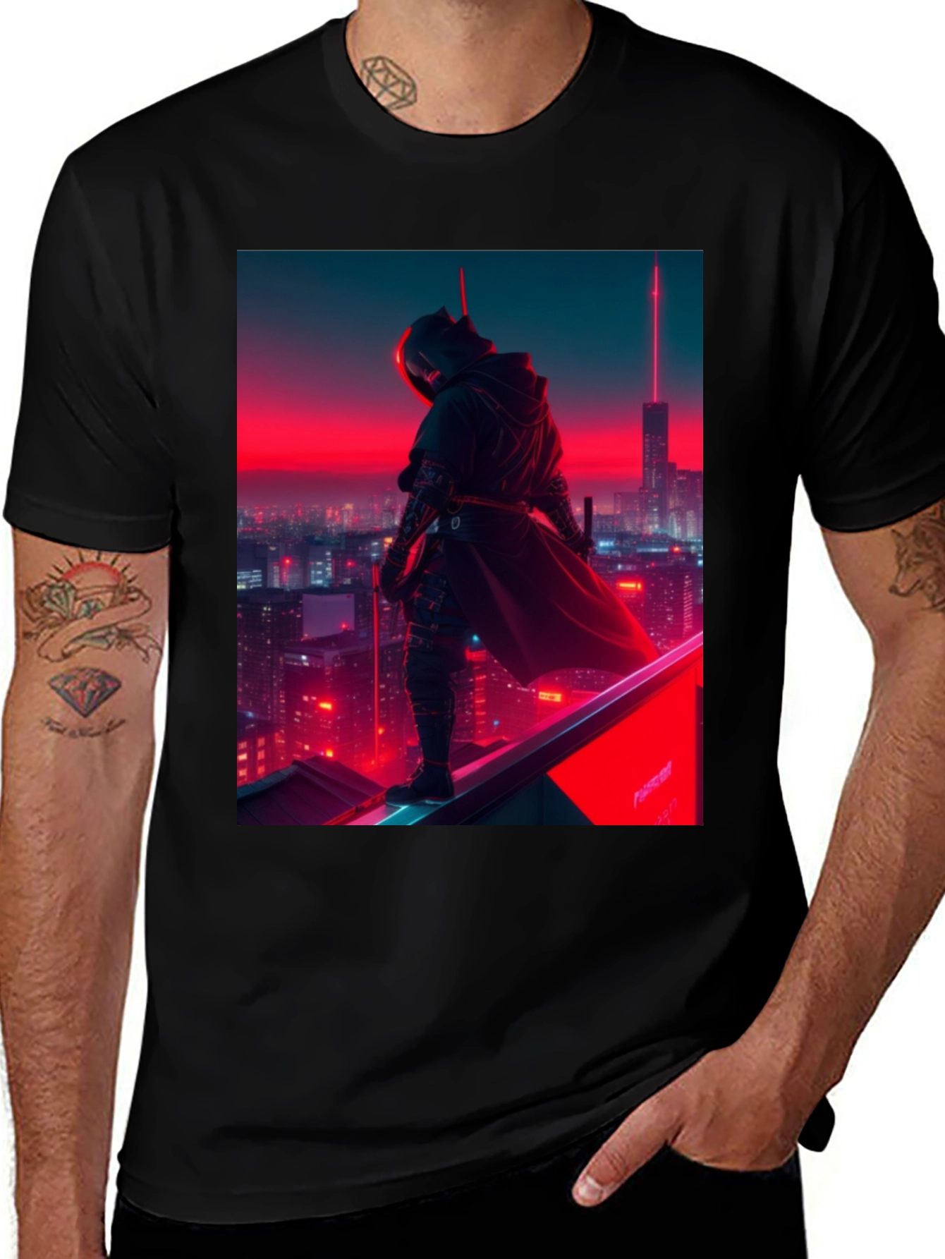 Variant 3 of Cyberpunk Ninja T-Shirt - Urban Edge