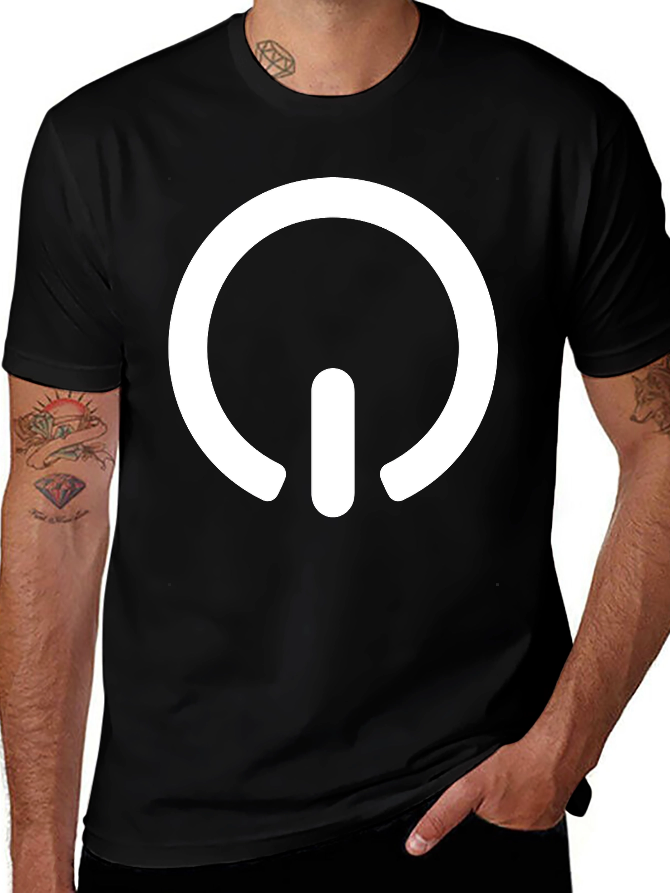 Variant 22 of Power Symbol Graphic Tee - Modern Black T-Shirt