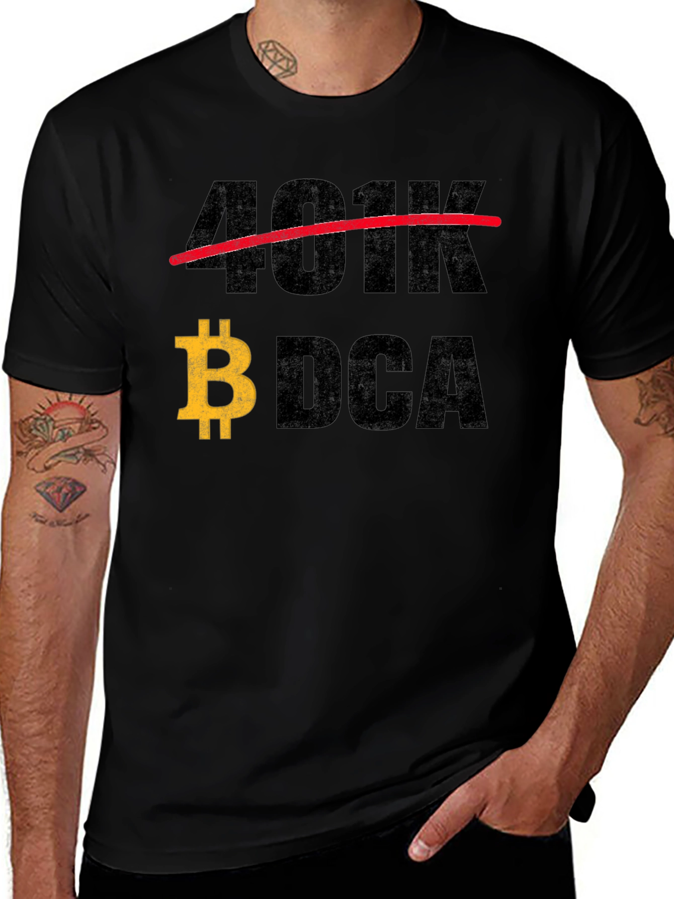Bitcoin DCA T-Shirt - Cryptocurrency Investor Apparel