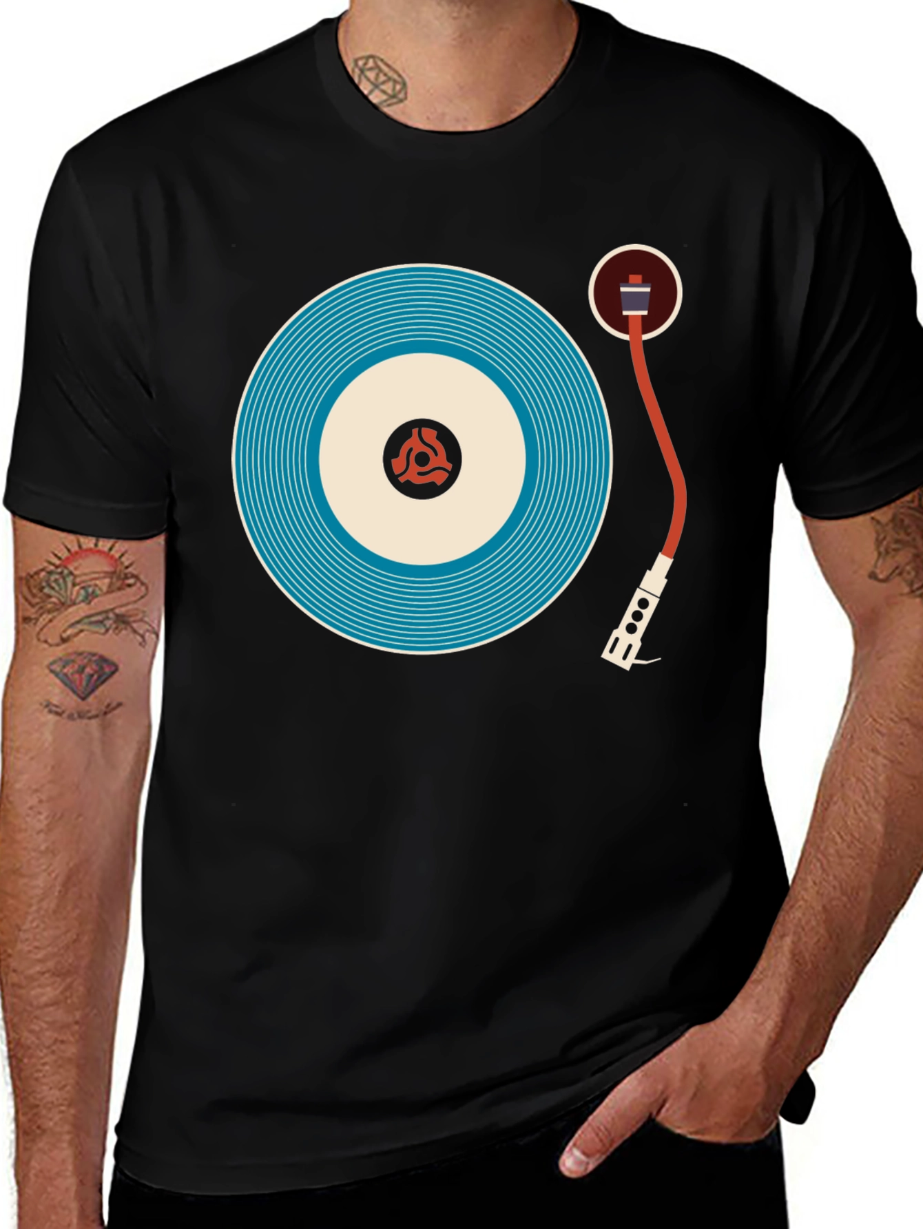Variant 11 of Retro Turntable Graphic Tee - Cool Music Lover Shirt