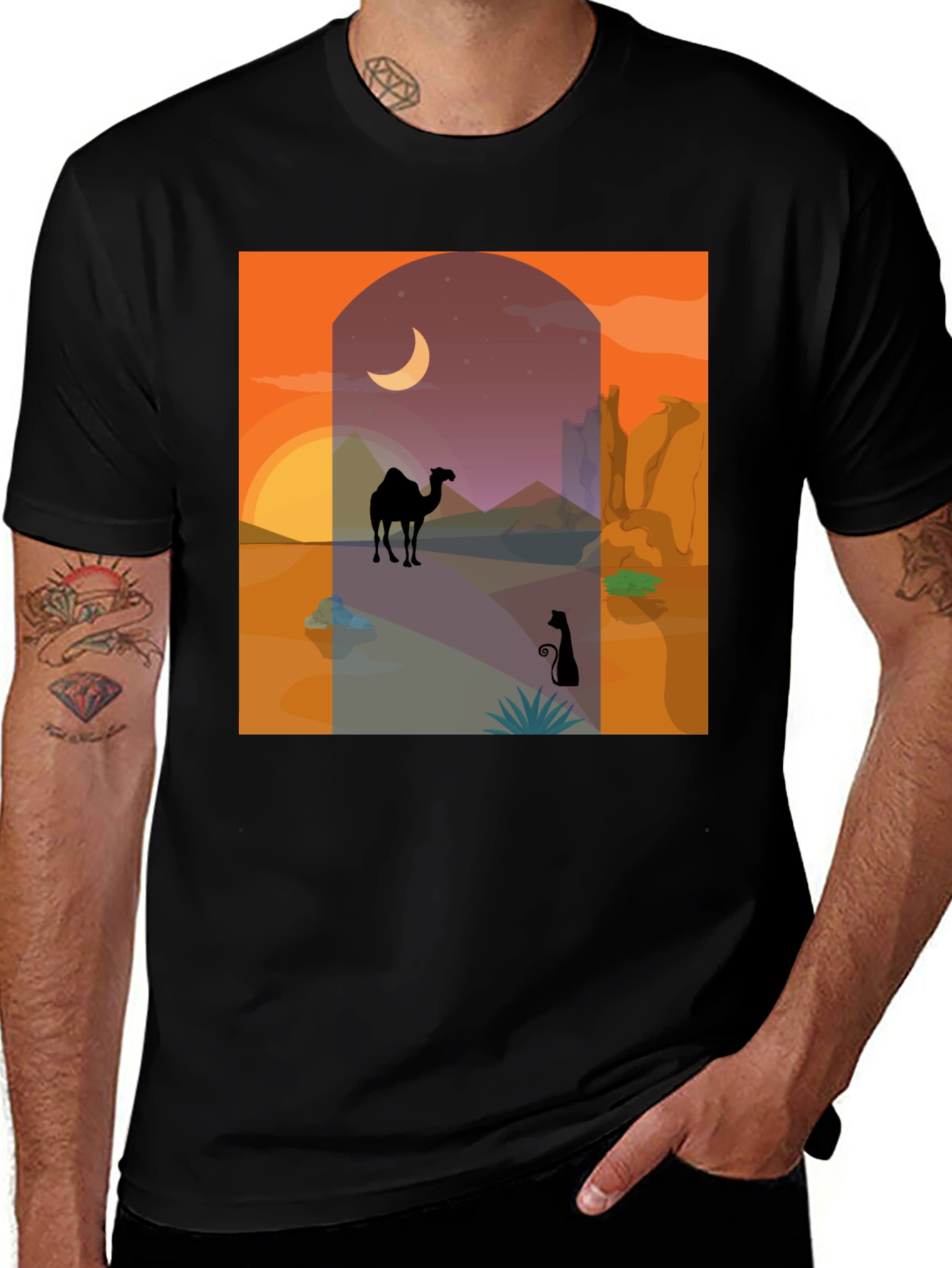 Variant 26 of Desert Scene Graphic Tee - Stylish & Unique