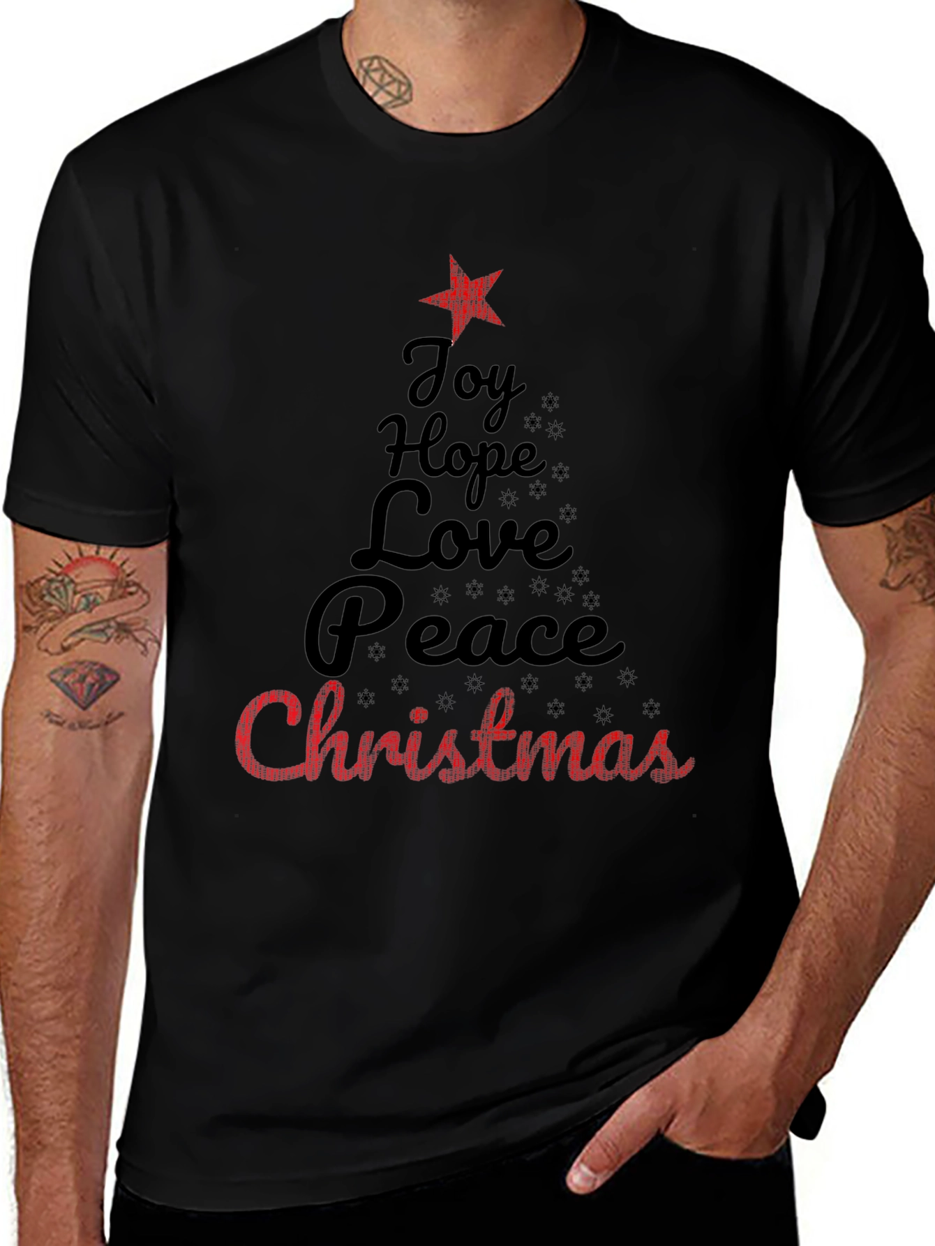 Variant 16 of Christmas Joy Hope Peace Love Holiday T-Shirt