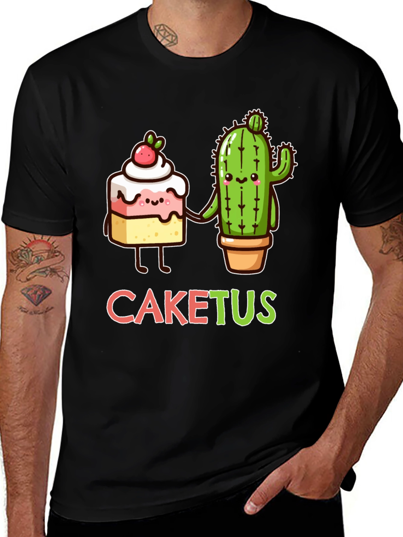Caketus T-Shirt: Funny Cartoon Cake & Cactus Design